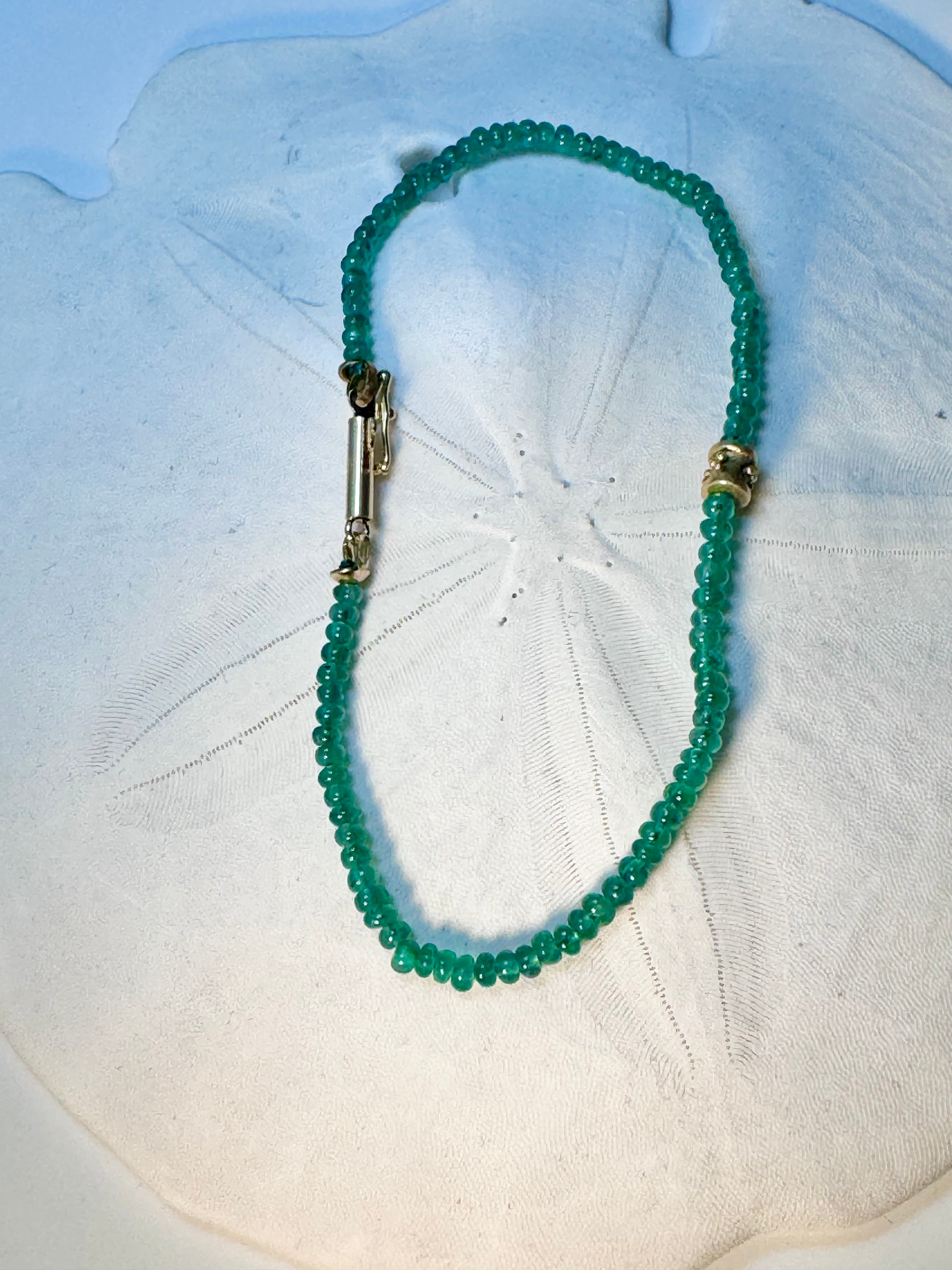 Emerald 18k Rondelle Beadl Bracelet
