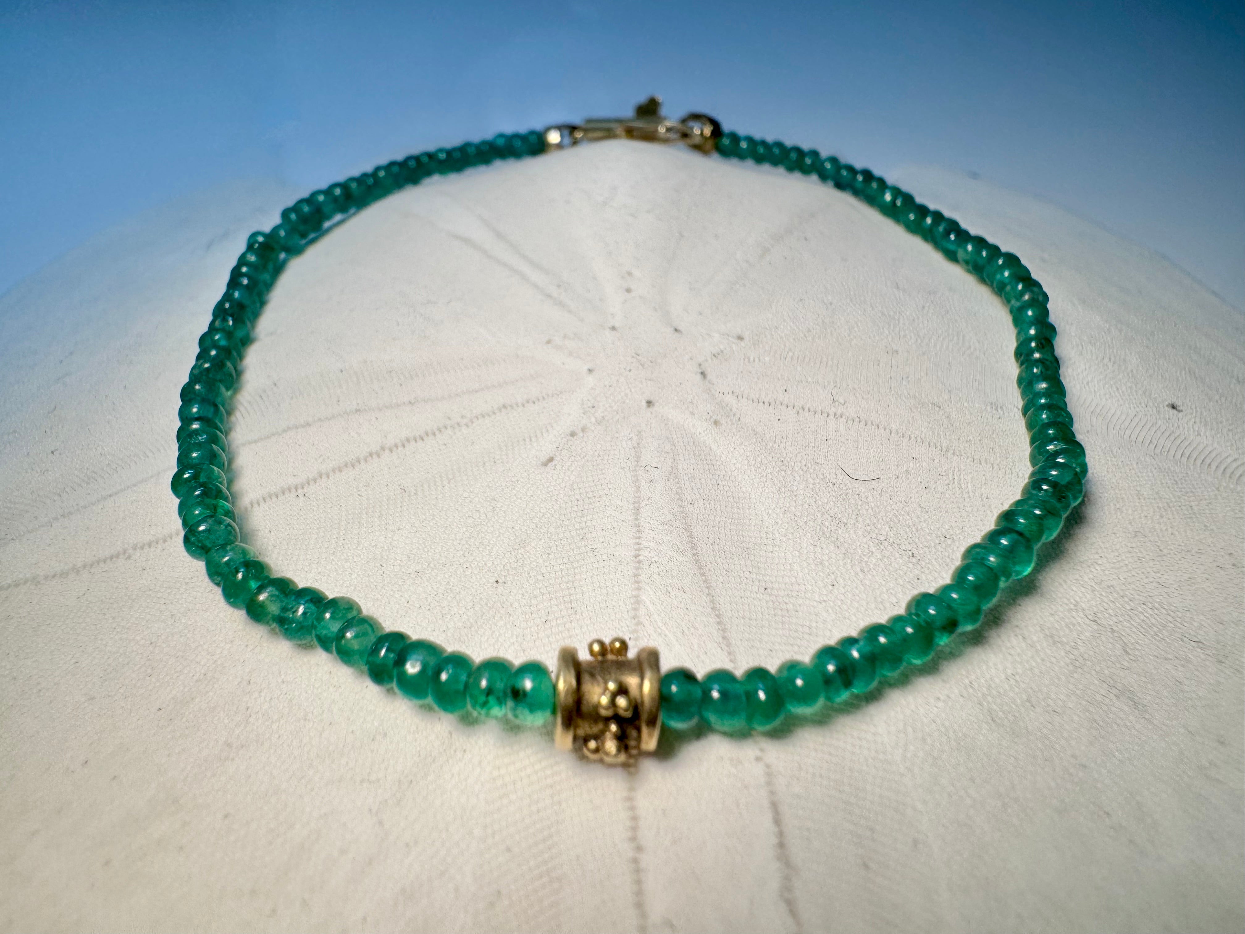 Emerald 18k Rondelle Beadl Bracelet