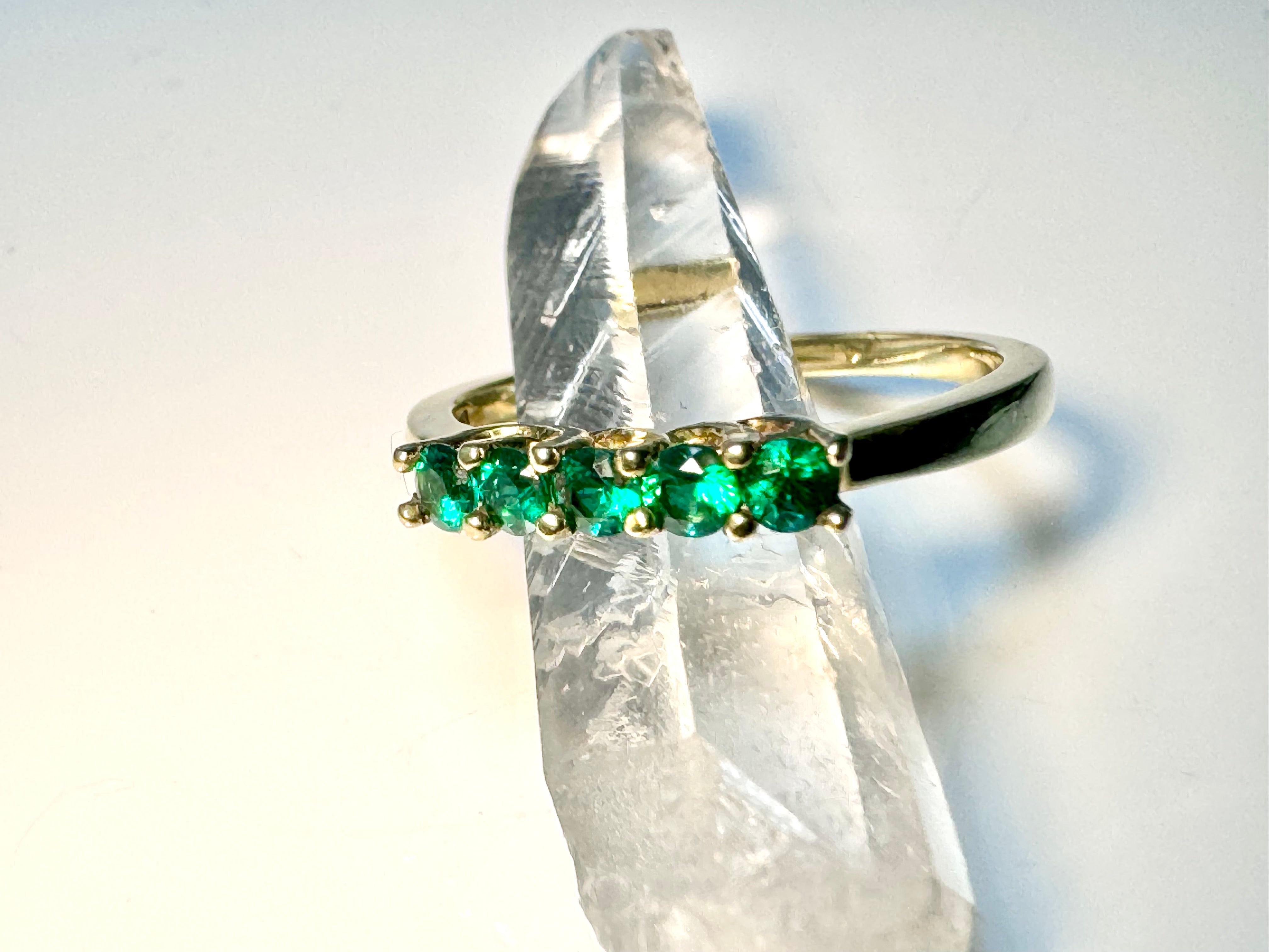 Emerald 5 Stone 18k Ring