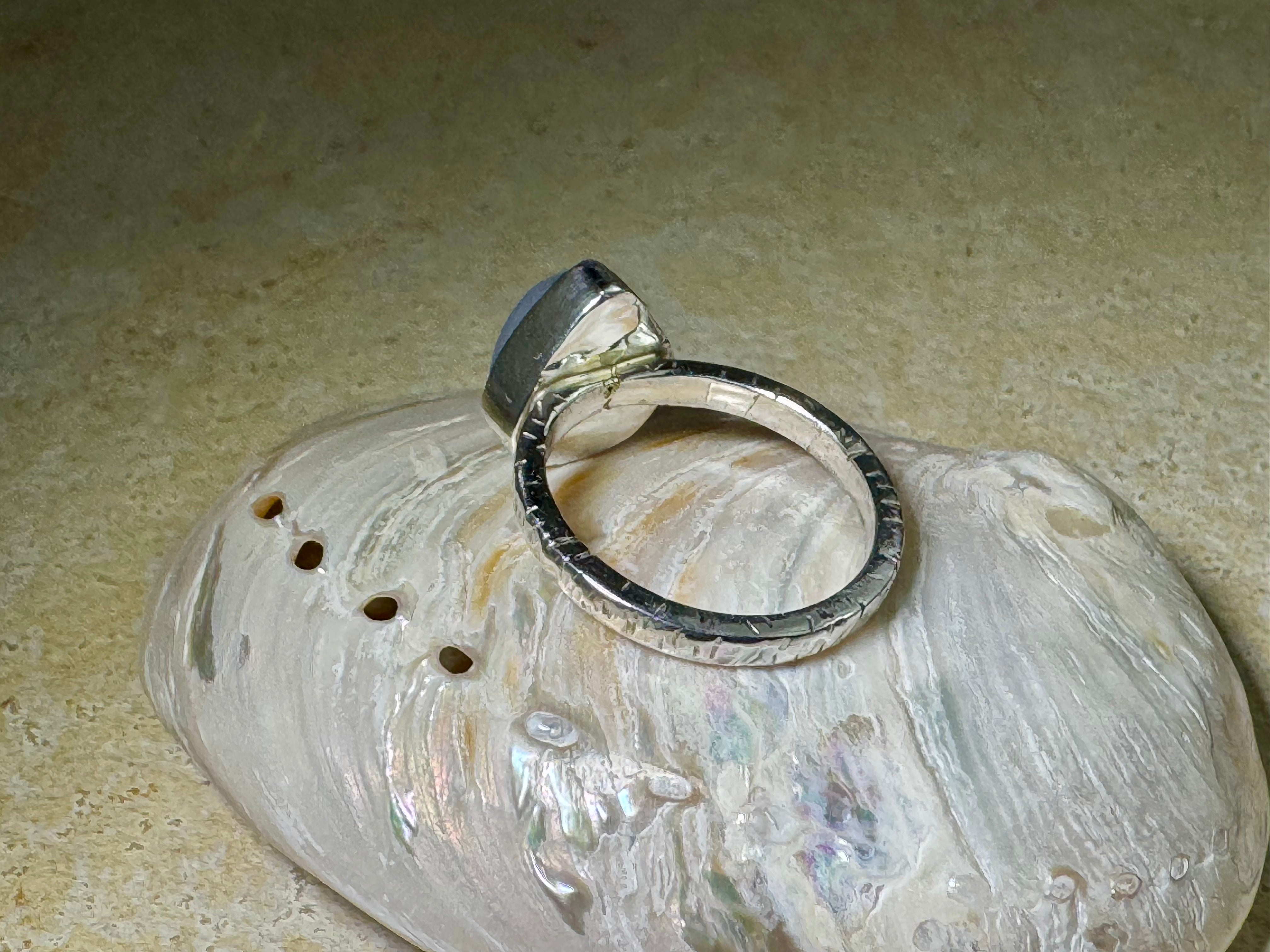 Chalcedony Tear Shaped Sterling Ring