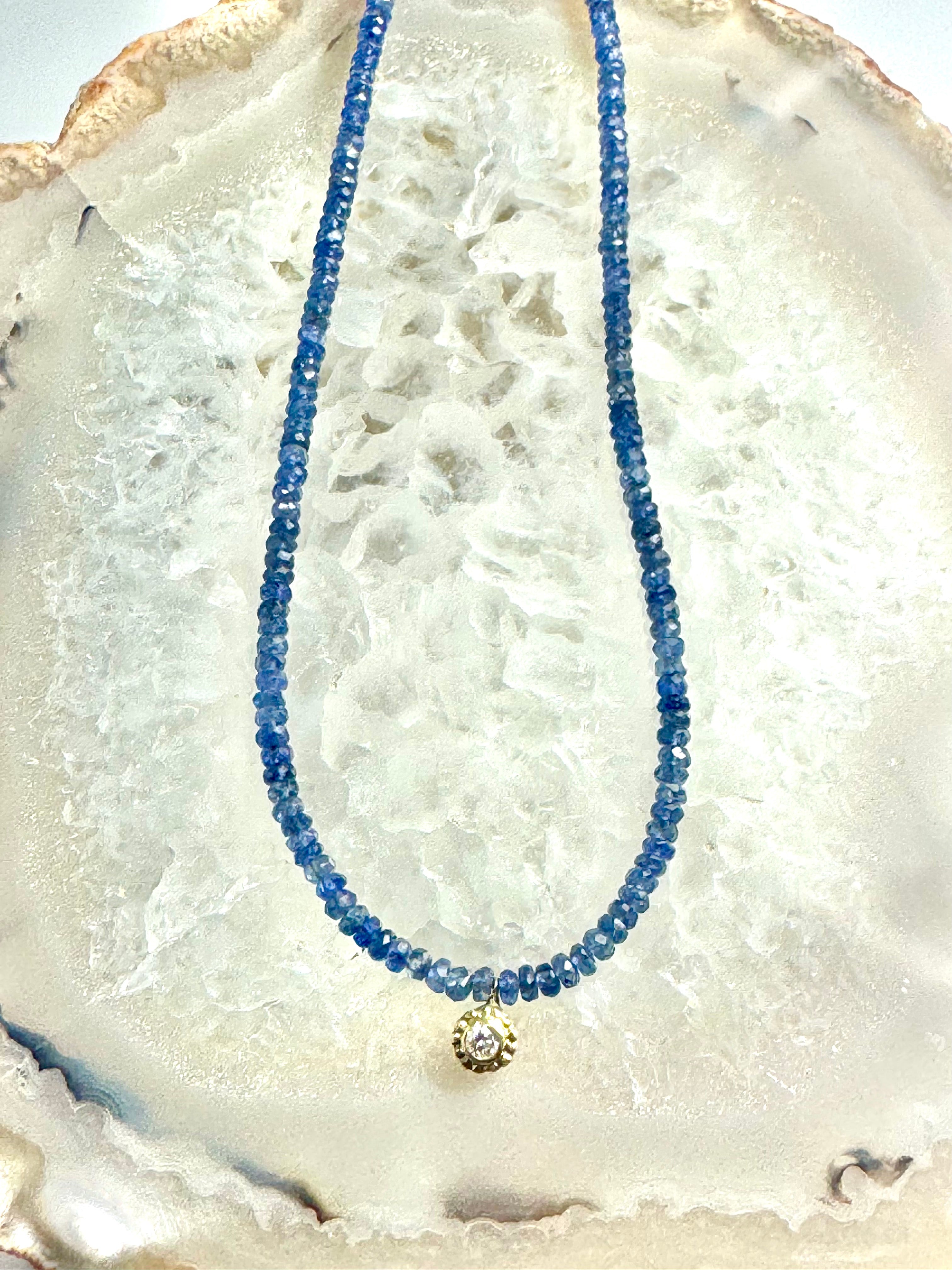 Sapphire & Diamond 14k Necklace