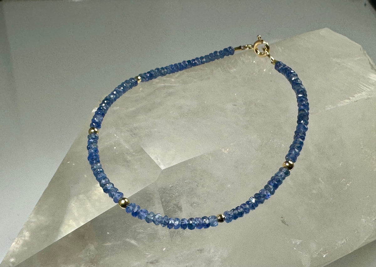 Sapphire 2 With 5 14k Bead Bracelet