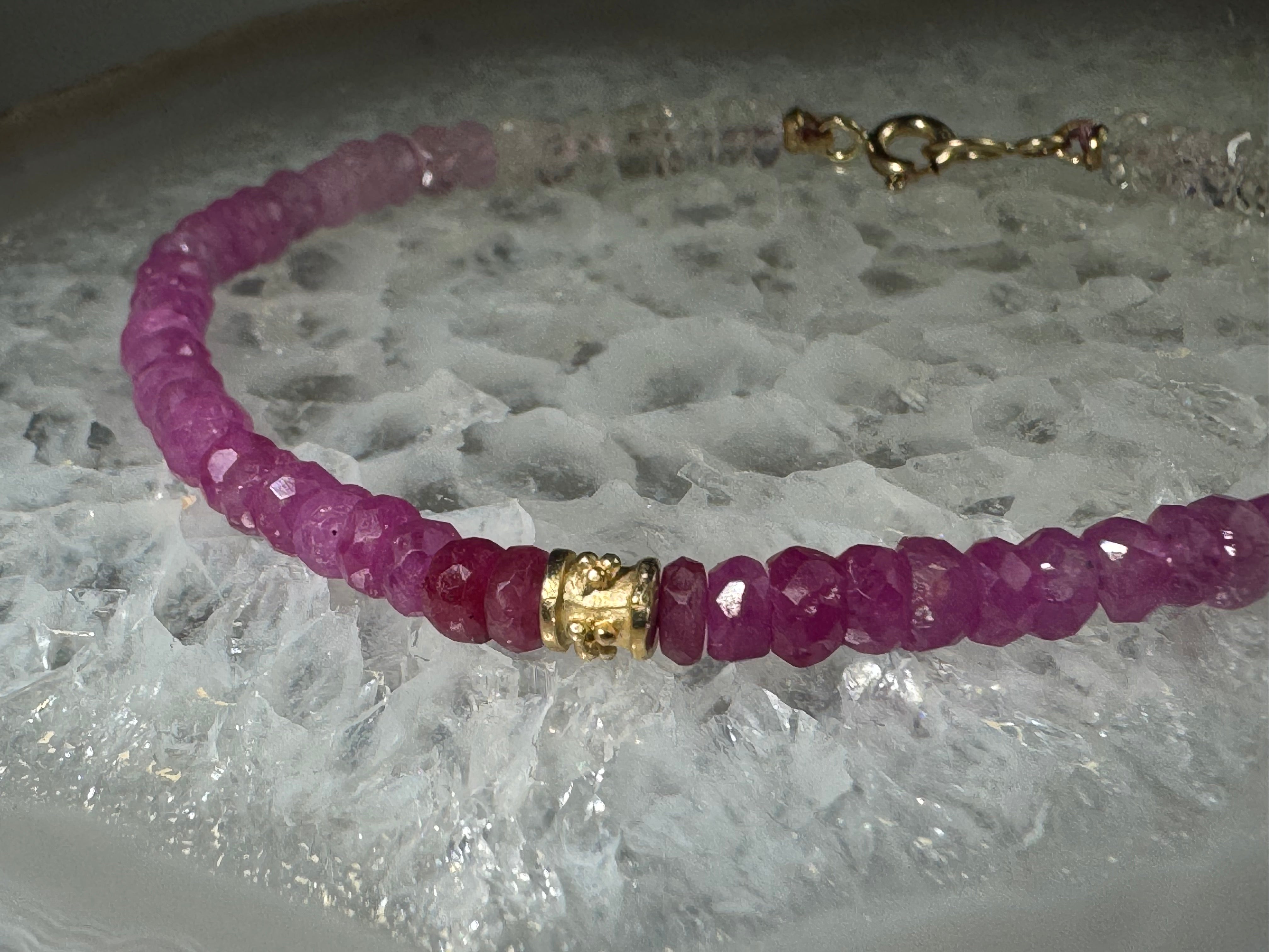 Pink Sapphire 14k Bracelet