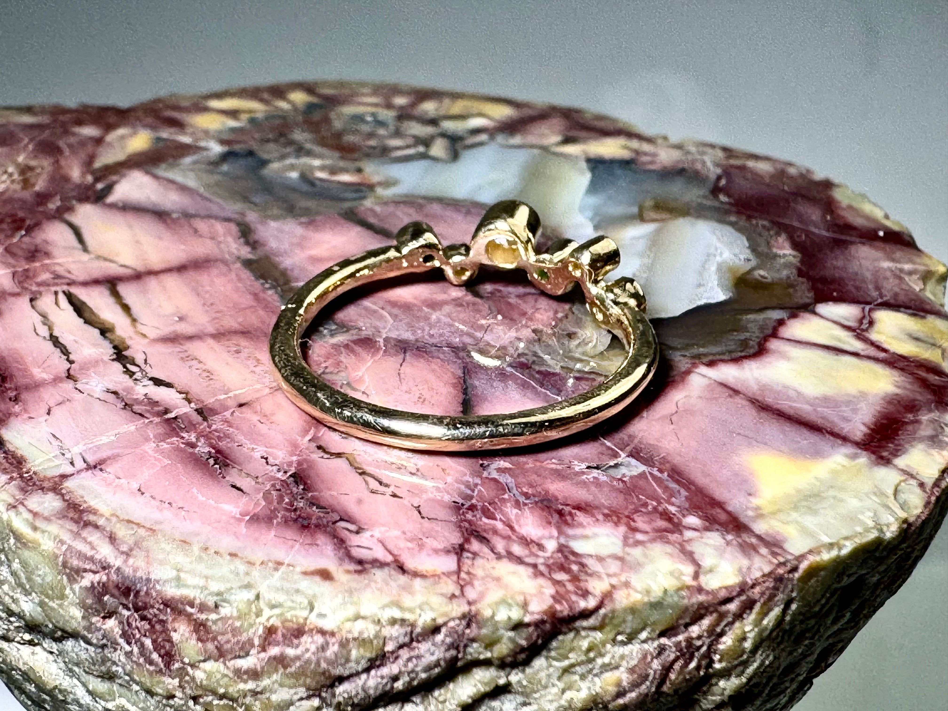 Emerald and Diamond Pebble Ring