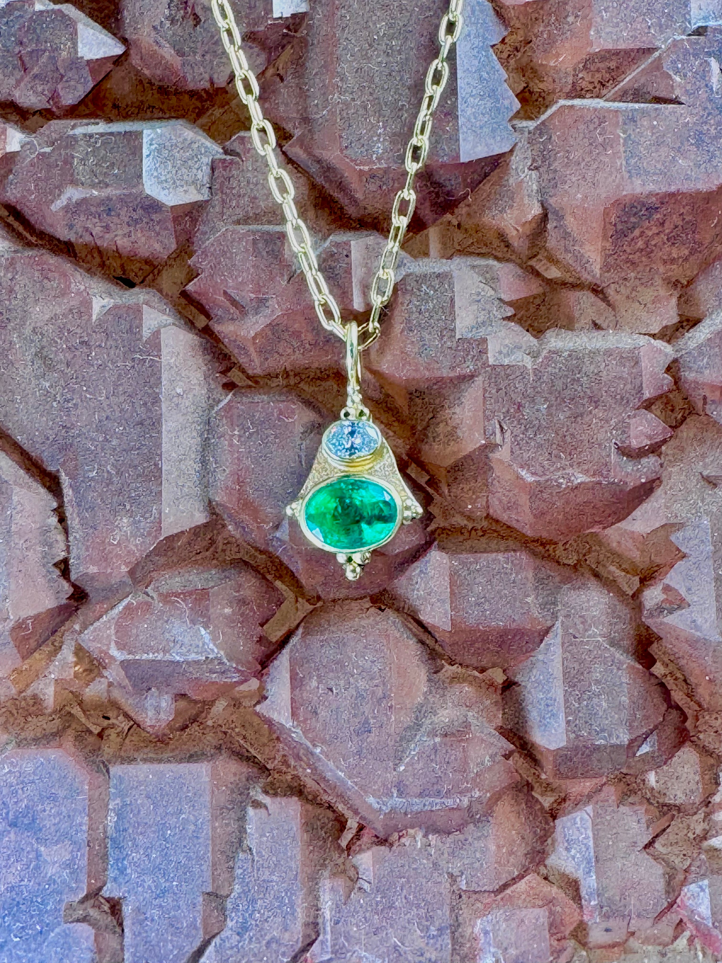 Emerald & Diamond Pendant