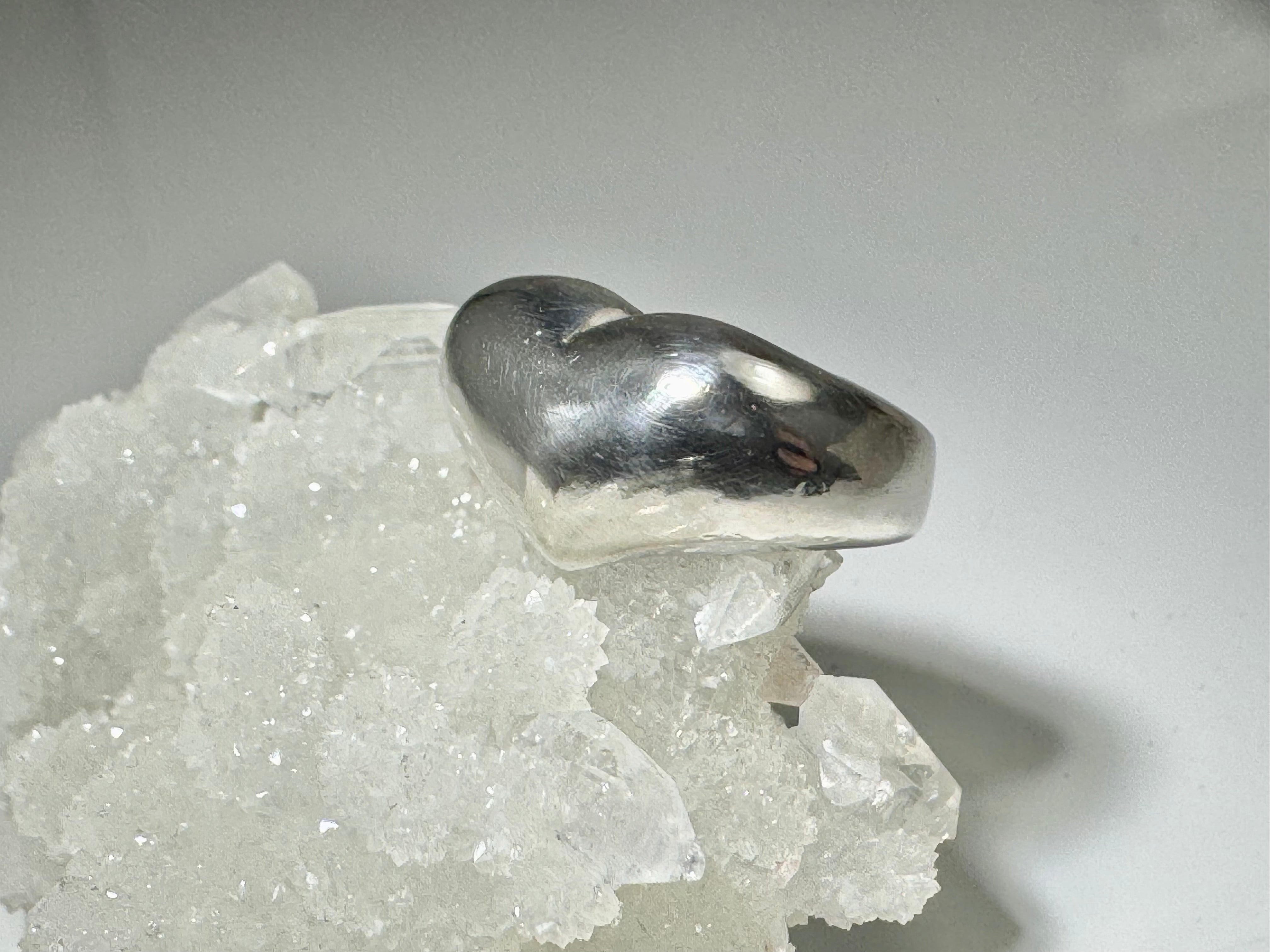 Dome Heart Sterling Ring
