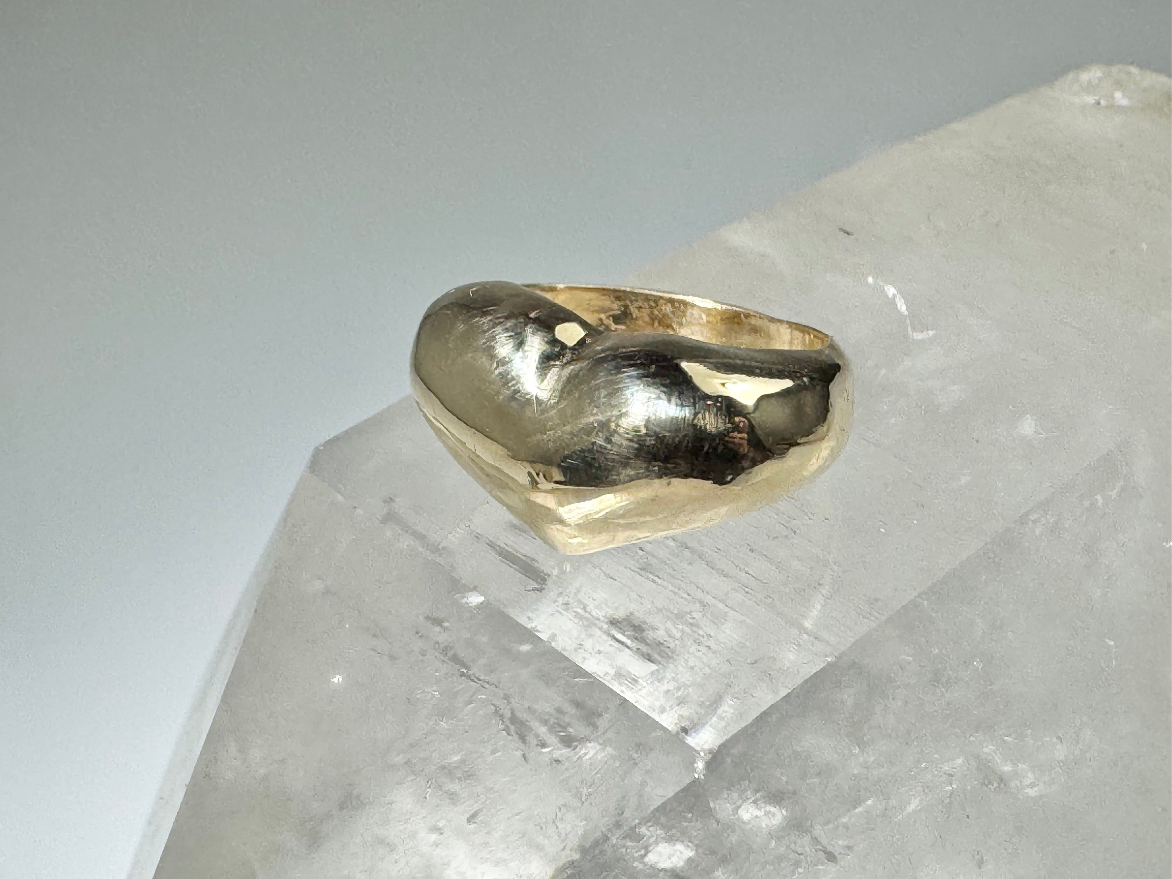 Dome Heart 14k Ring