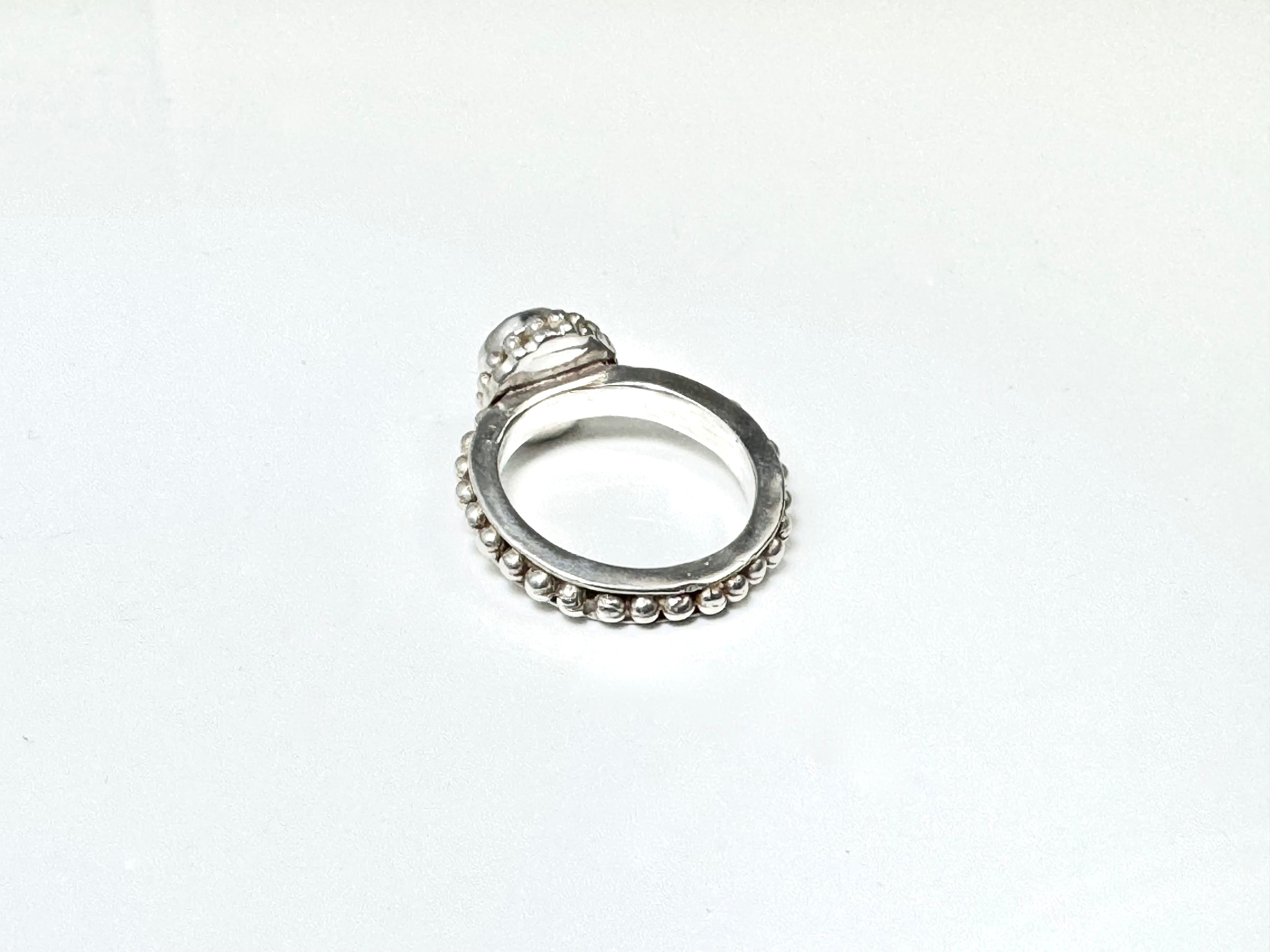 Swiss Blue Topaz Beaded Ring