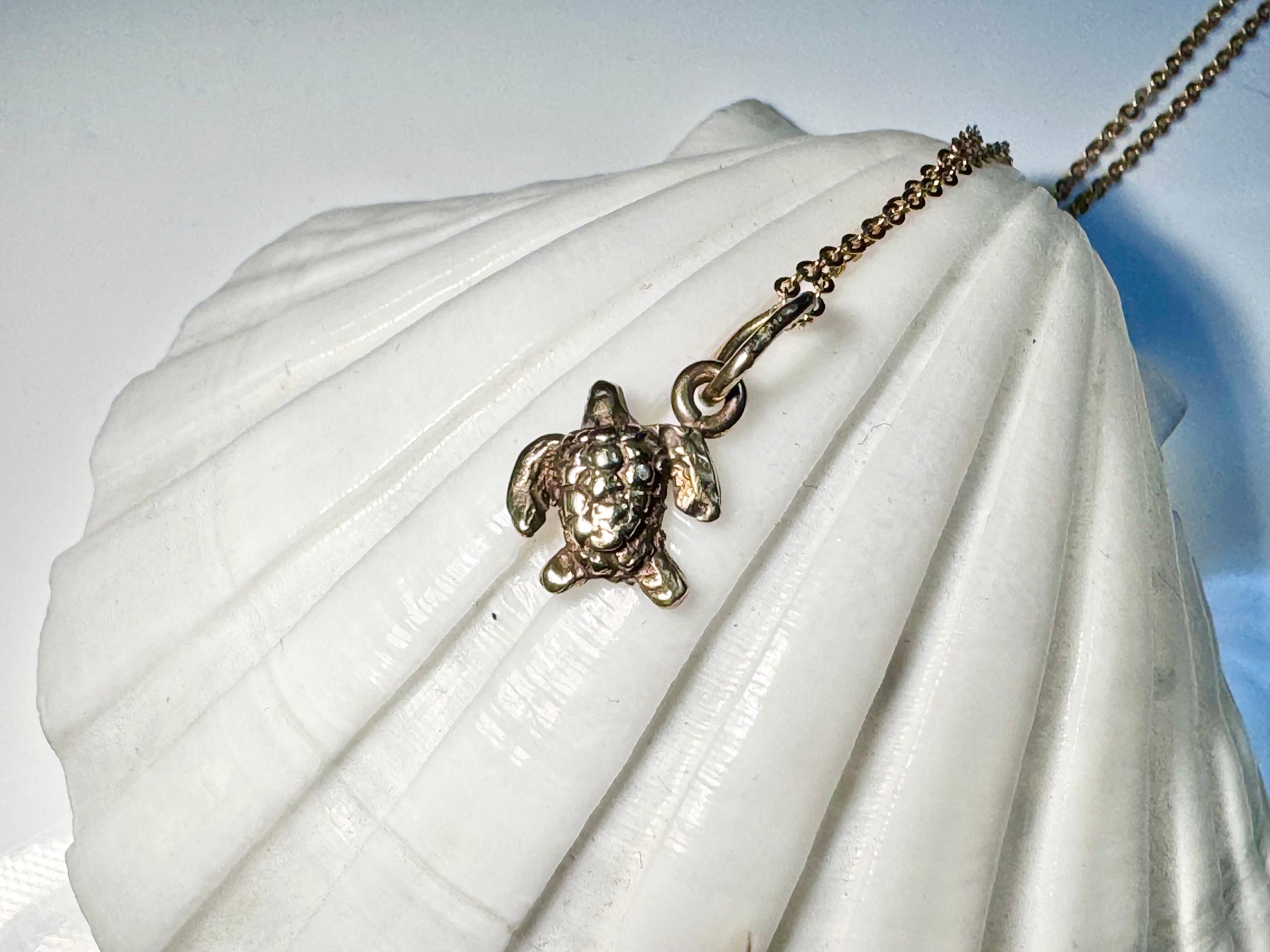 Turtle Charm 14k Pendant