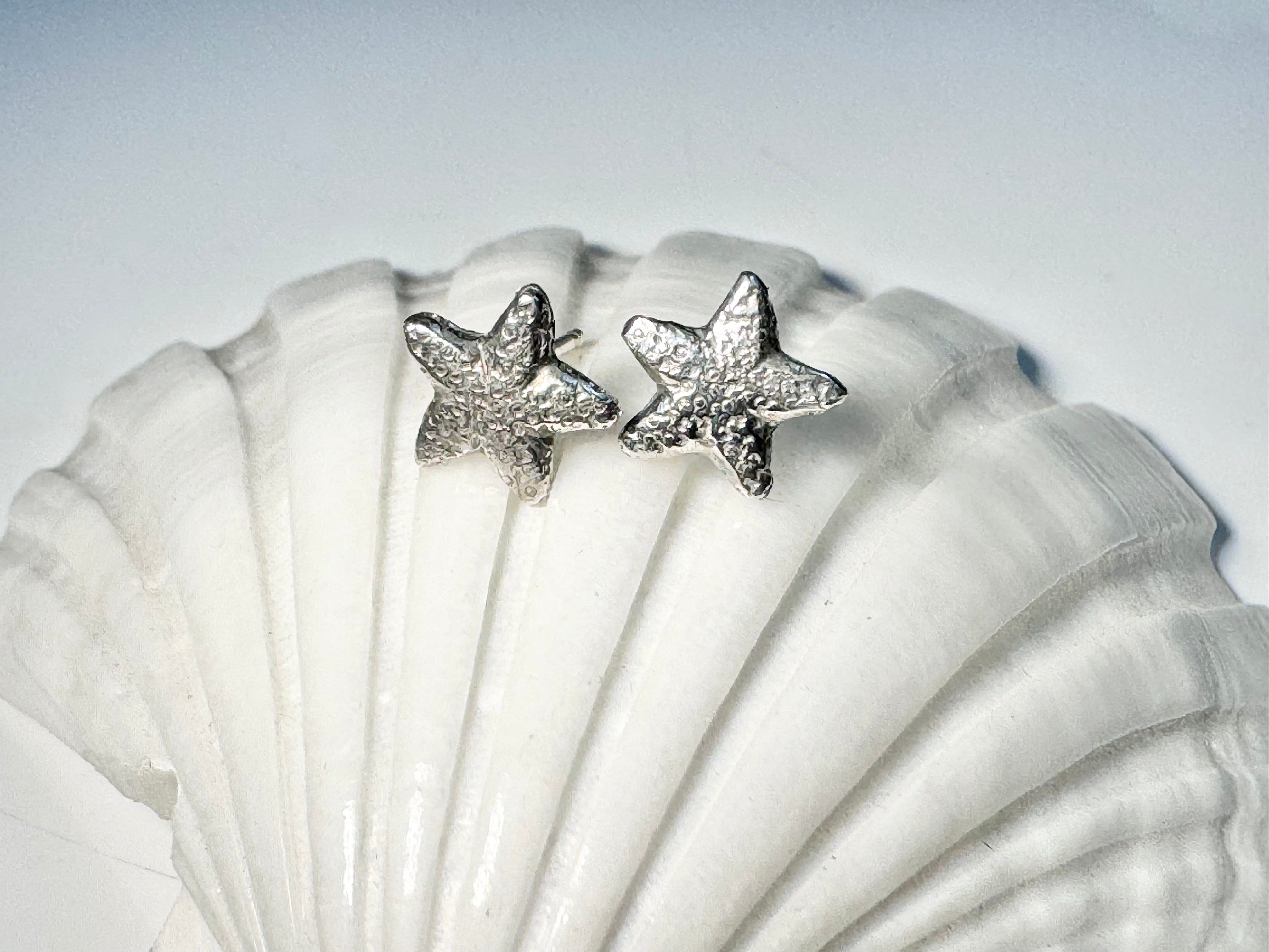 Starfish Texture Sterling Studs