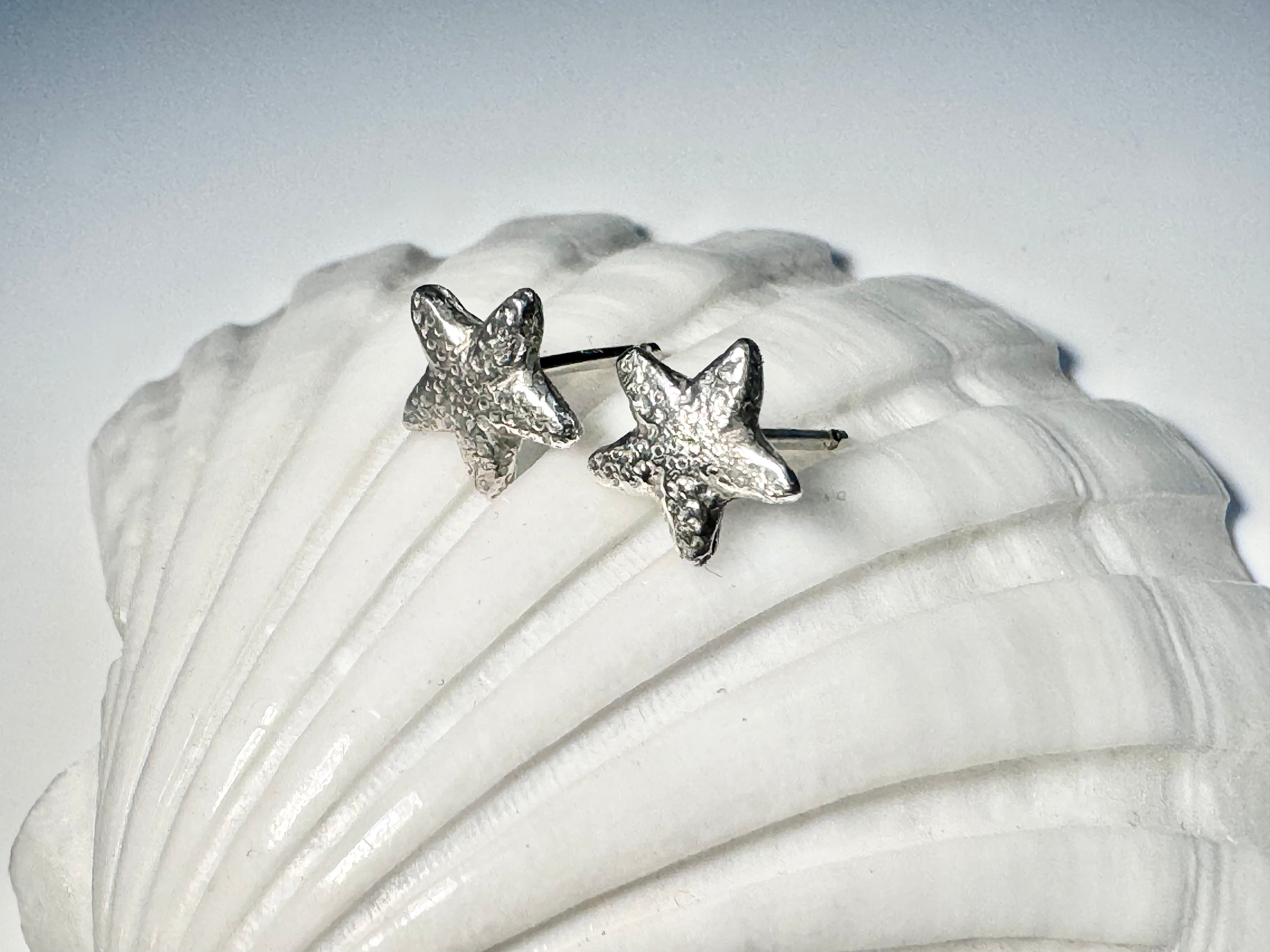 Starfish Texture Sterling Studs