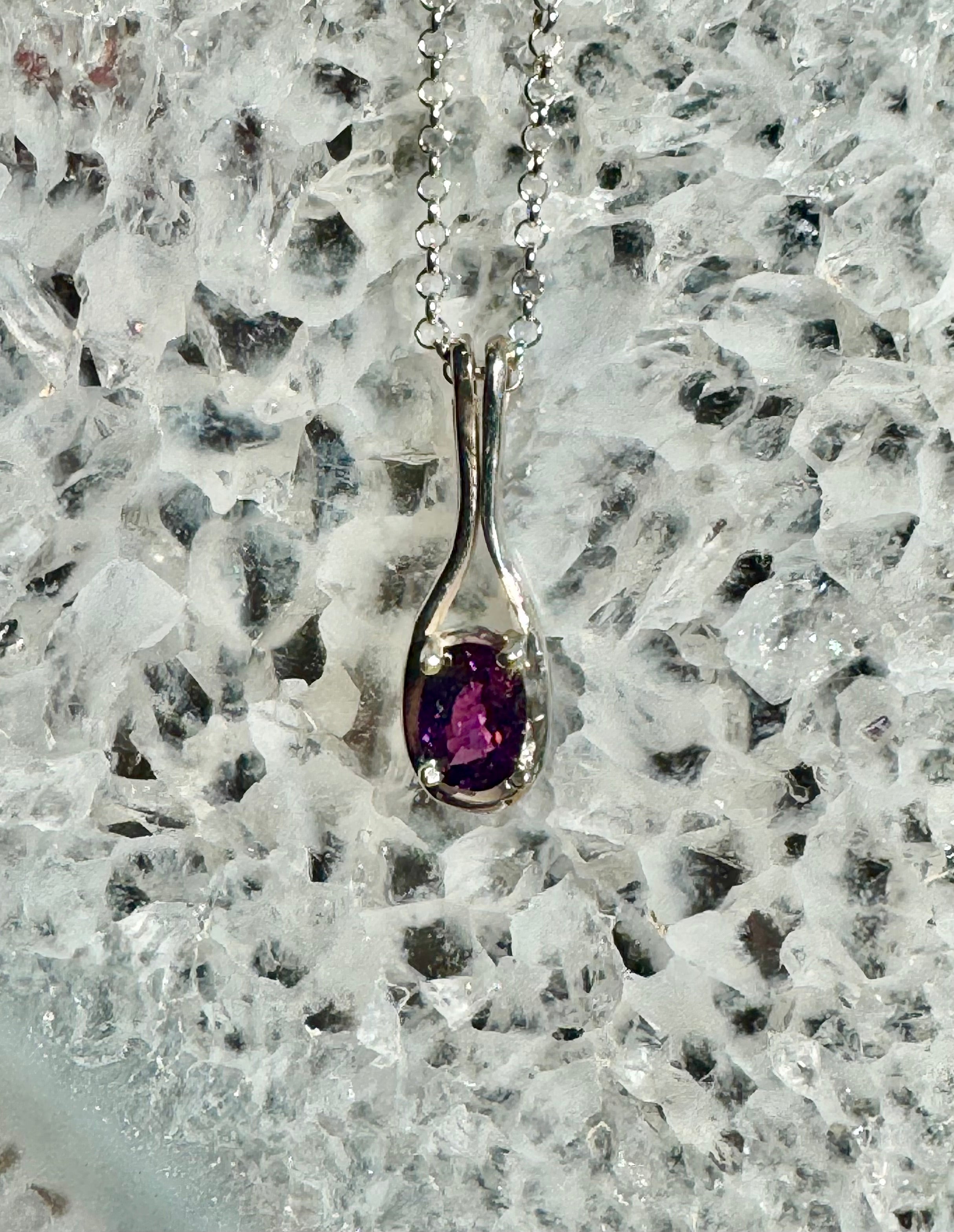 Grape Garnet Sterling Pendant