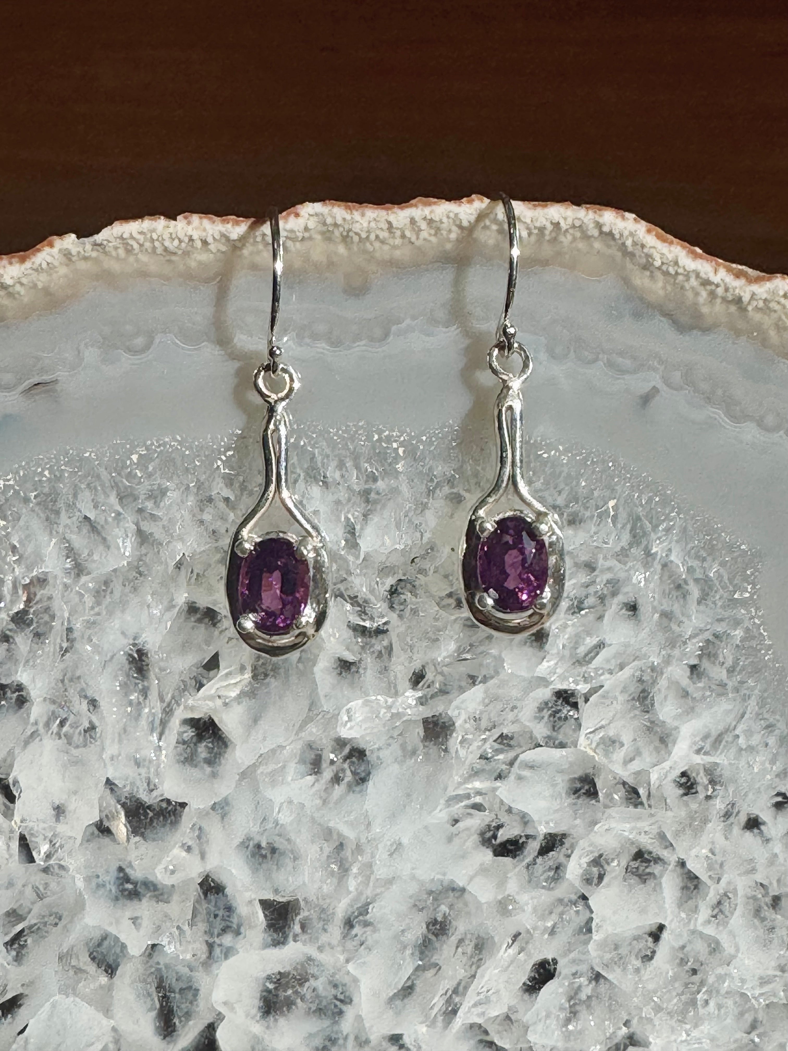 Grape Garnet Sterling Silver Dangles