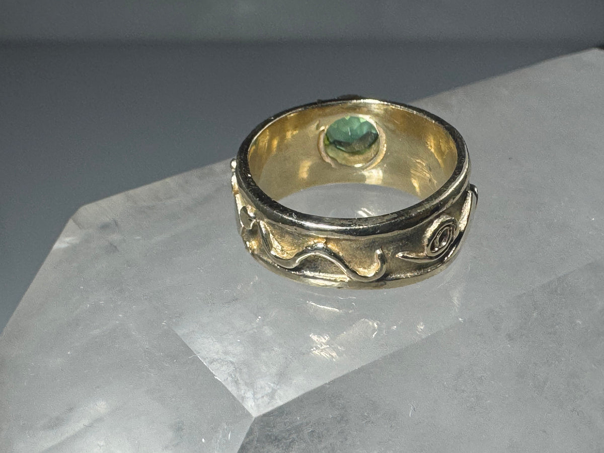 Pink & Green Tourmaline 18k Shapes Ring
