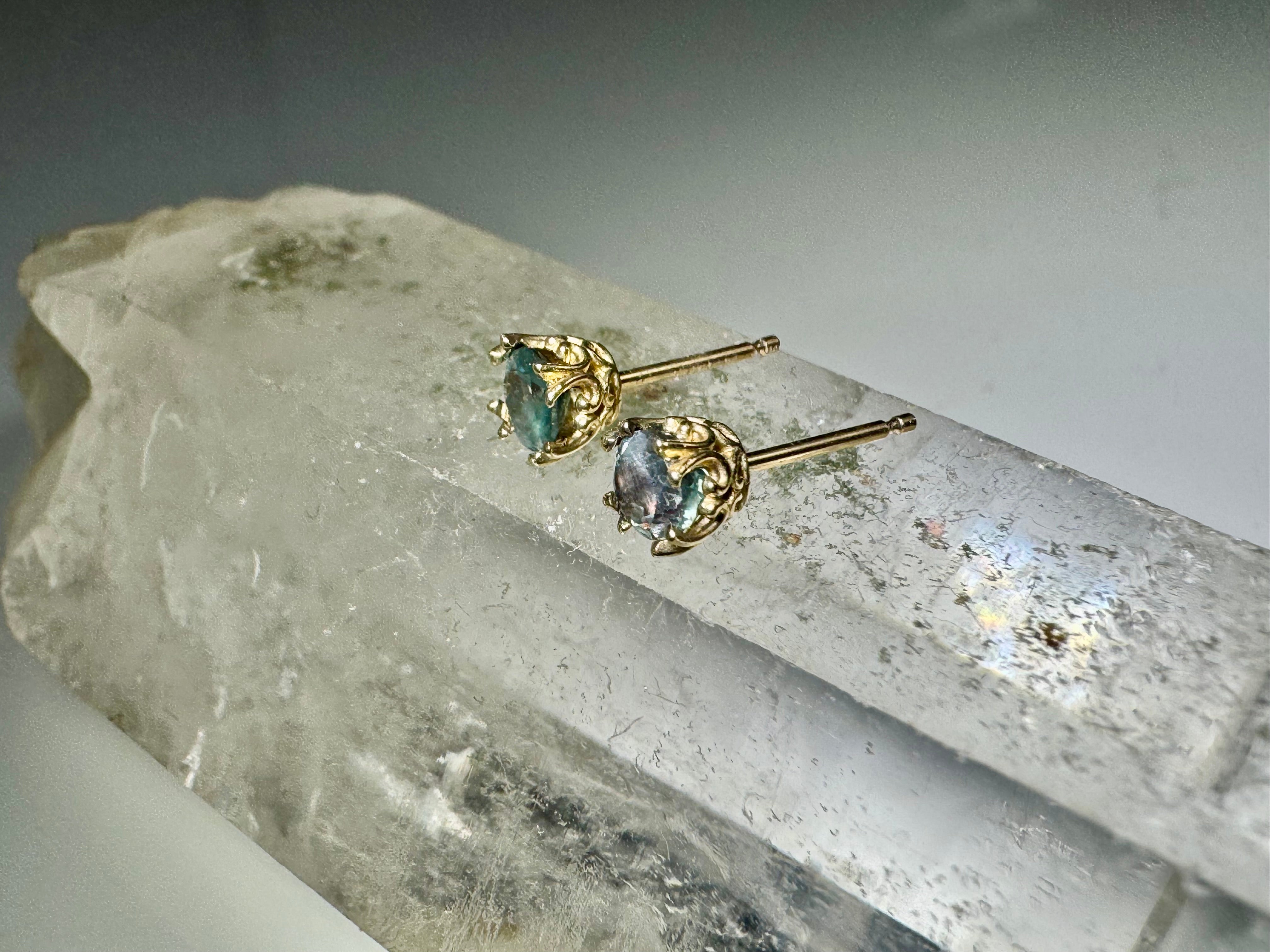 Alexandrite 14k Gold Studs
