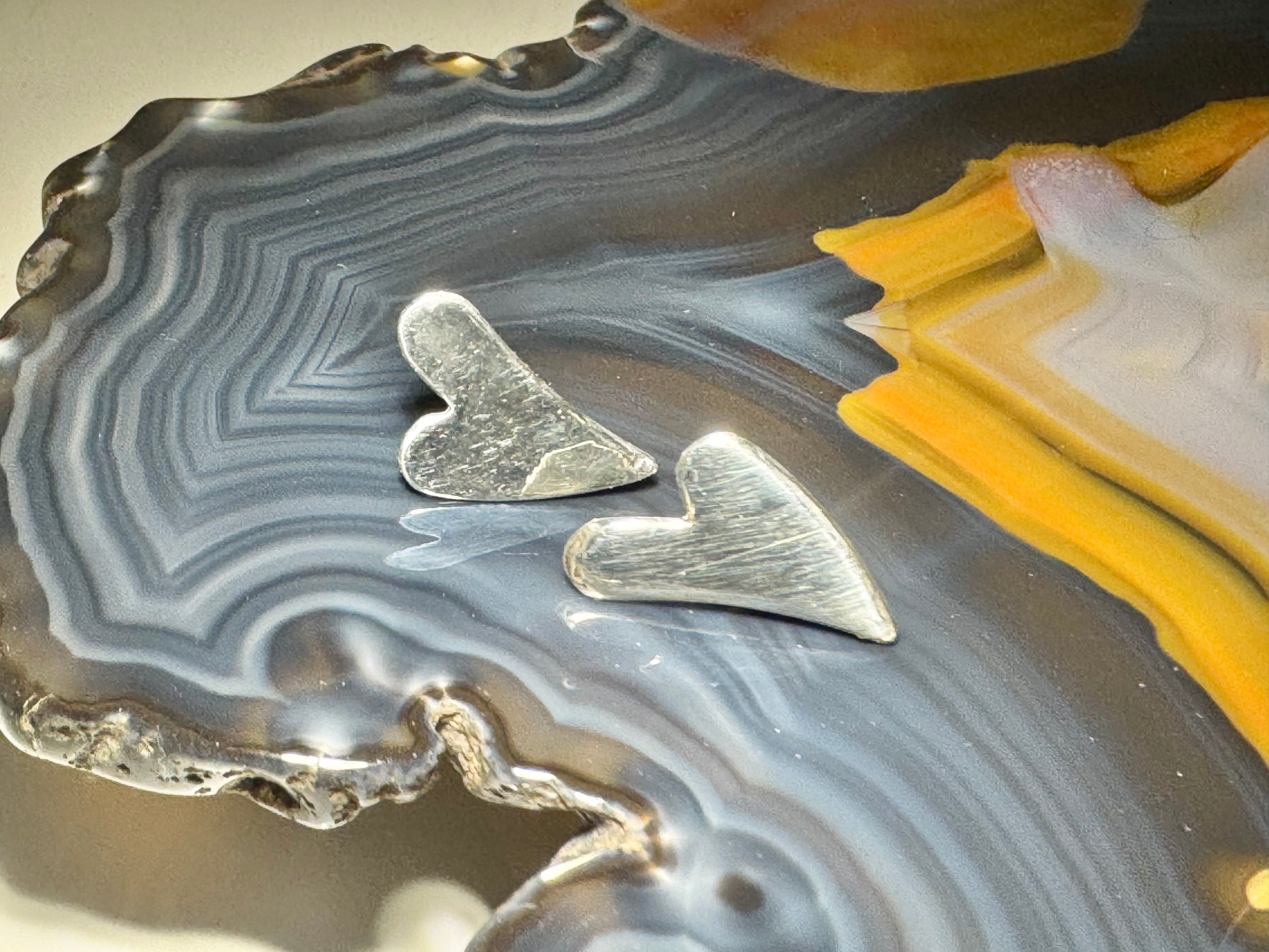 Drippy Heart Sterling Studs