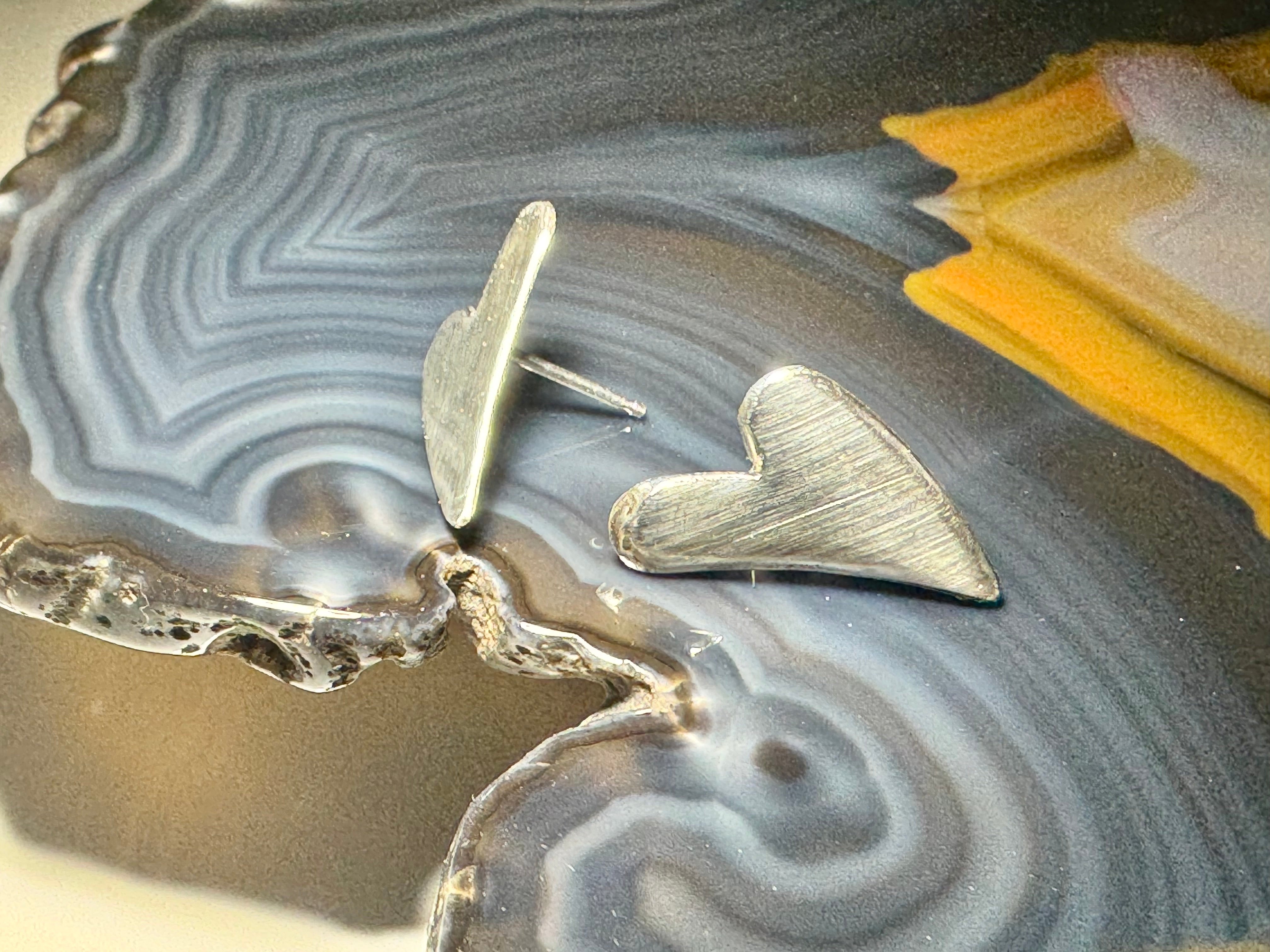 Drippy Heart Sterling Studs