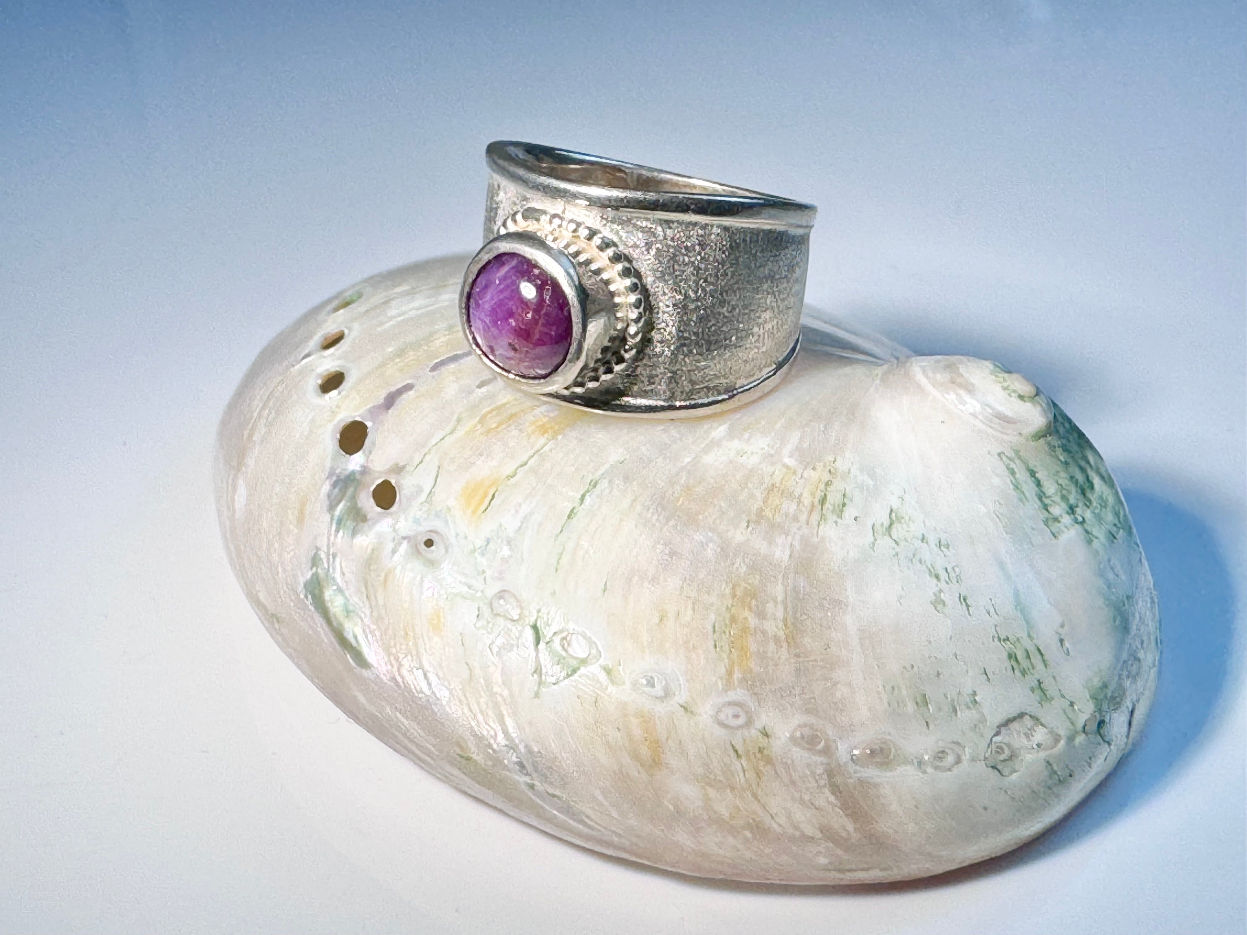 Ruby Star Sterling Ring