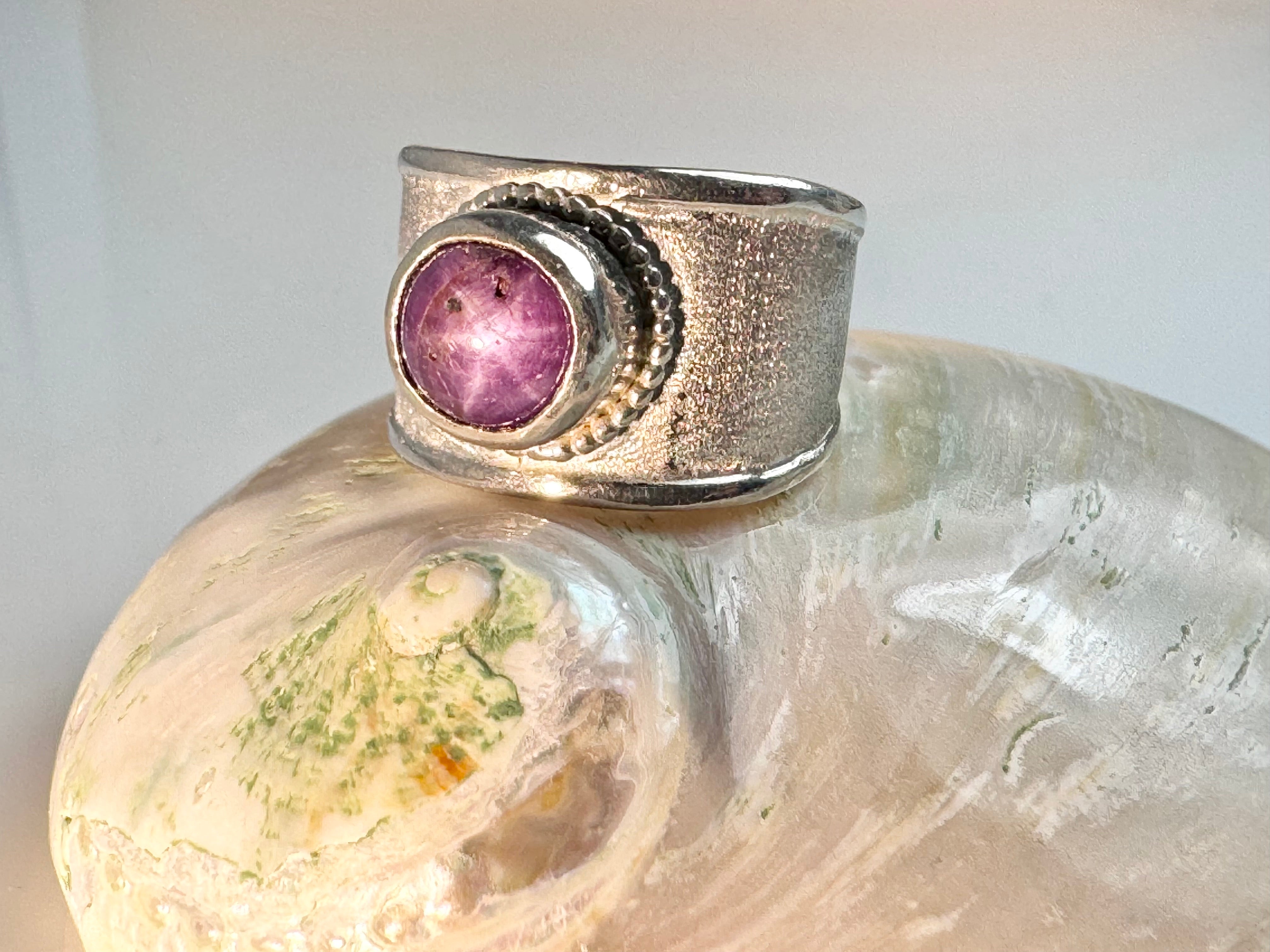 Ruby Star Sterling Ring
