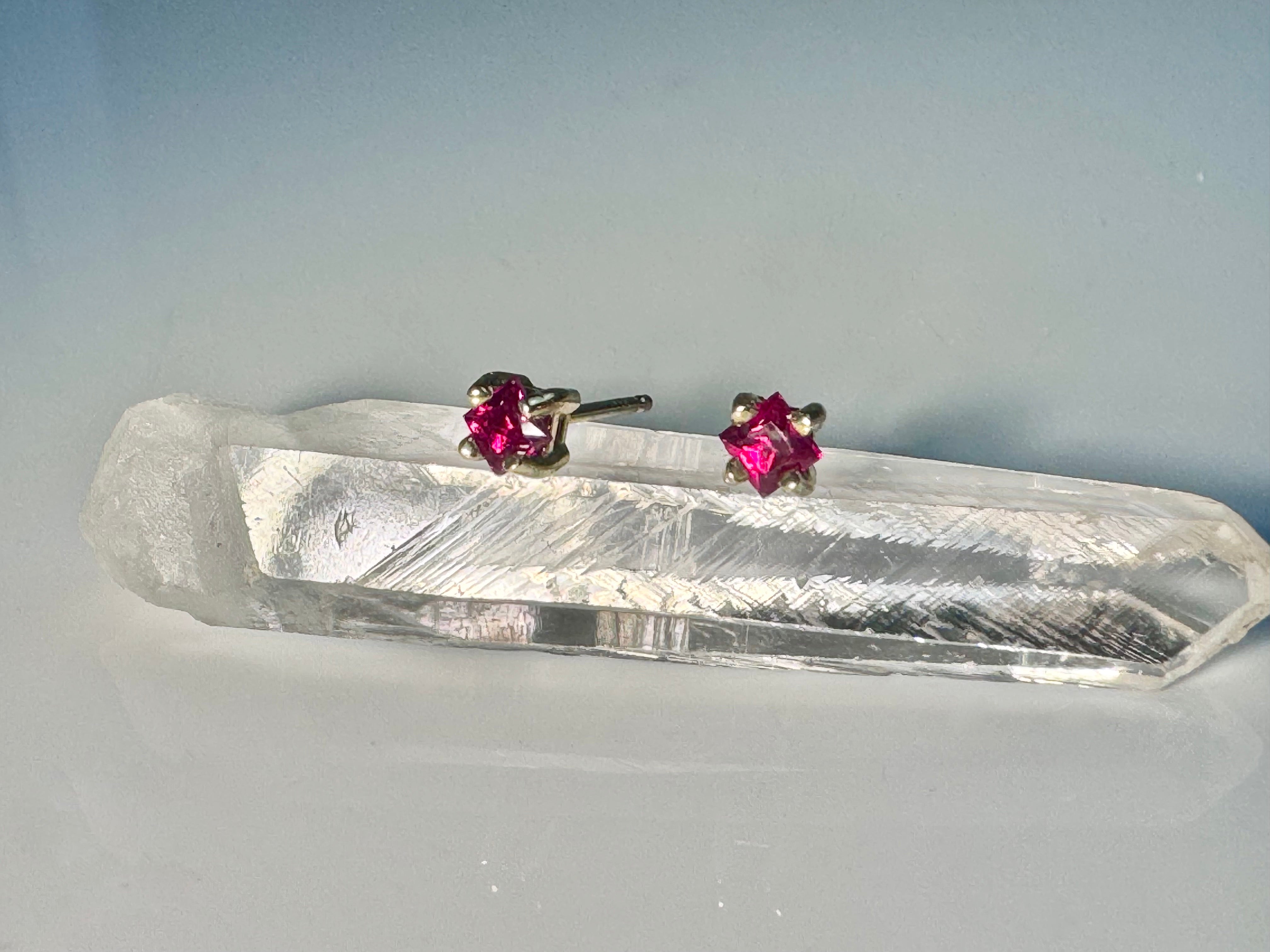 Ruby AAA 14k Studs