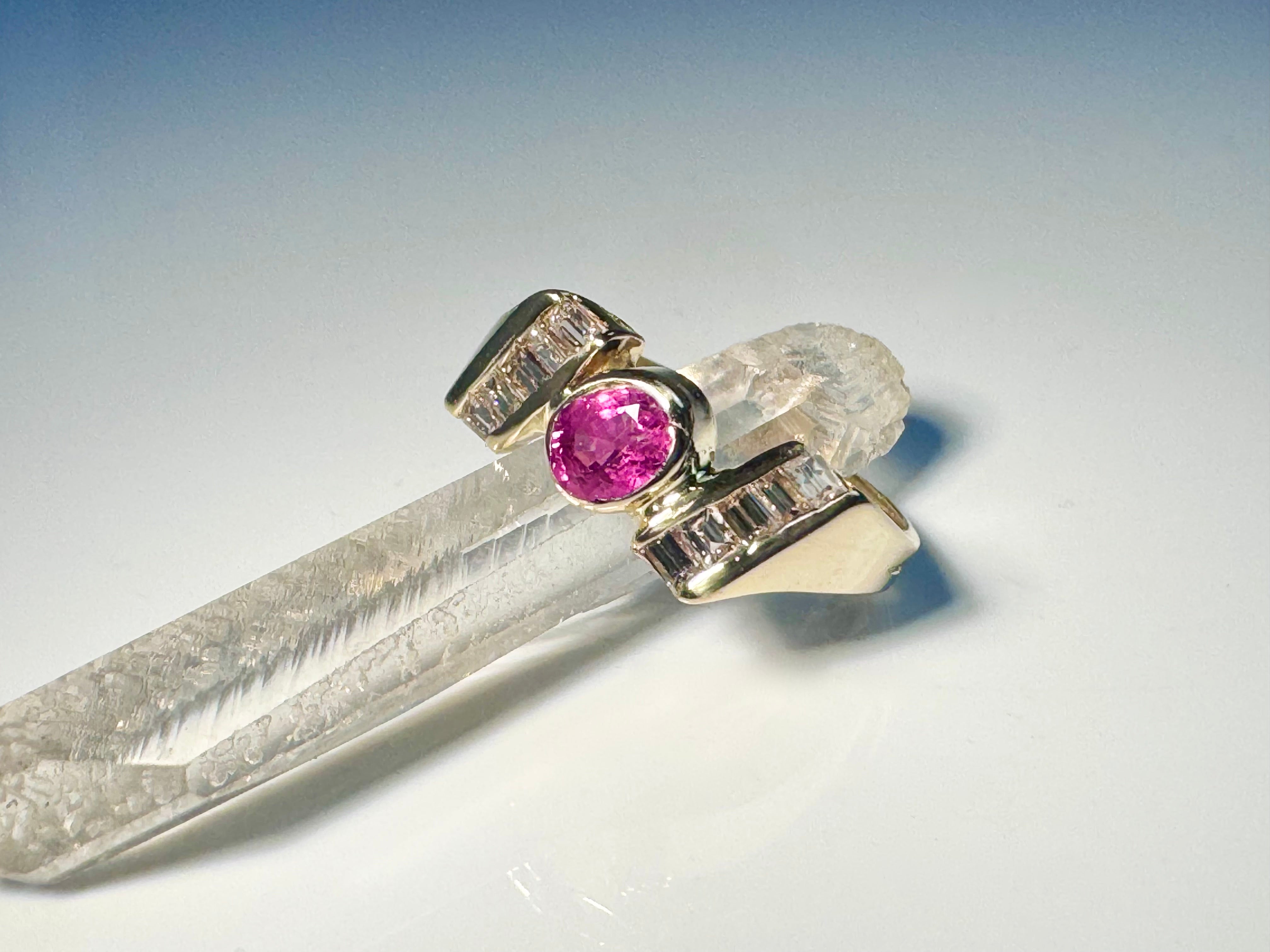 Ruby Baguette Diamond 14k Ring
