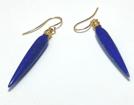Lapis 14k Beaded Dangles