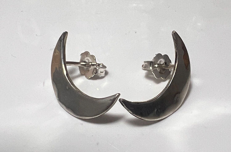 Crescent Moon 20mm Sterling Studs