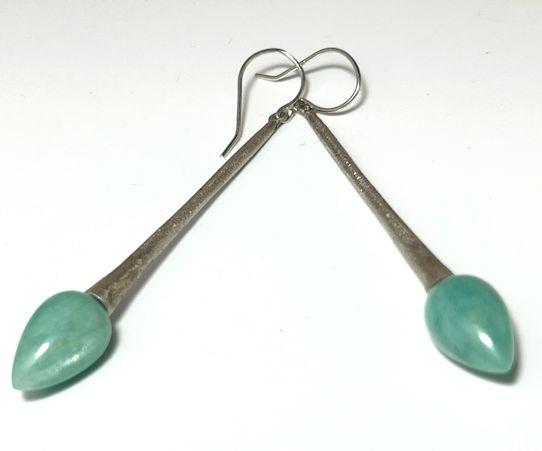 Amazonite Long Sterling Dangles