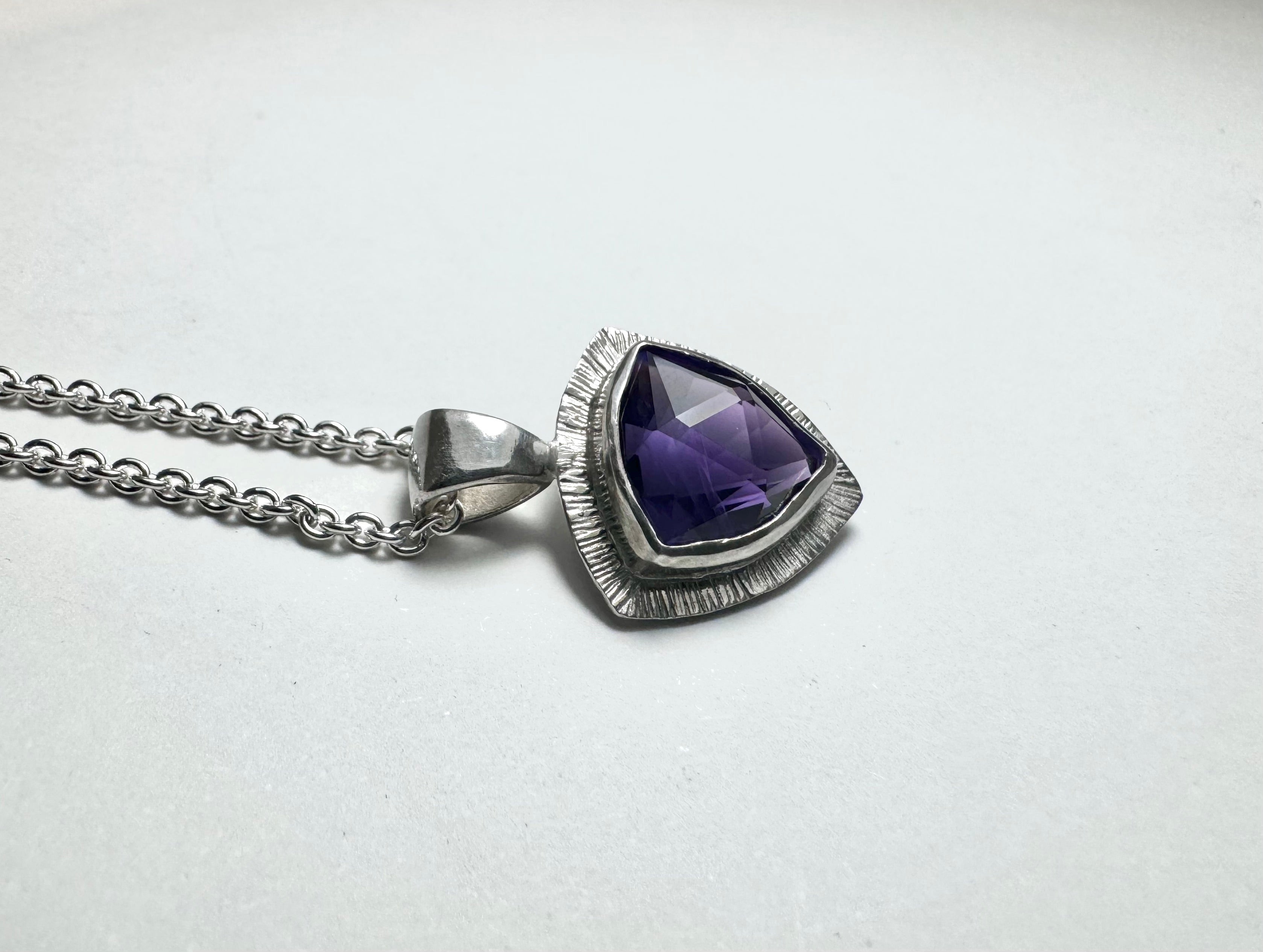 Amethyst Trillium Slash Pendant