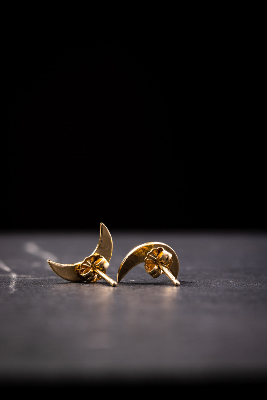 Crescent Moon 12mm 14k Studs