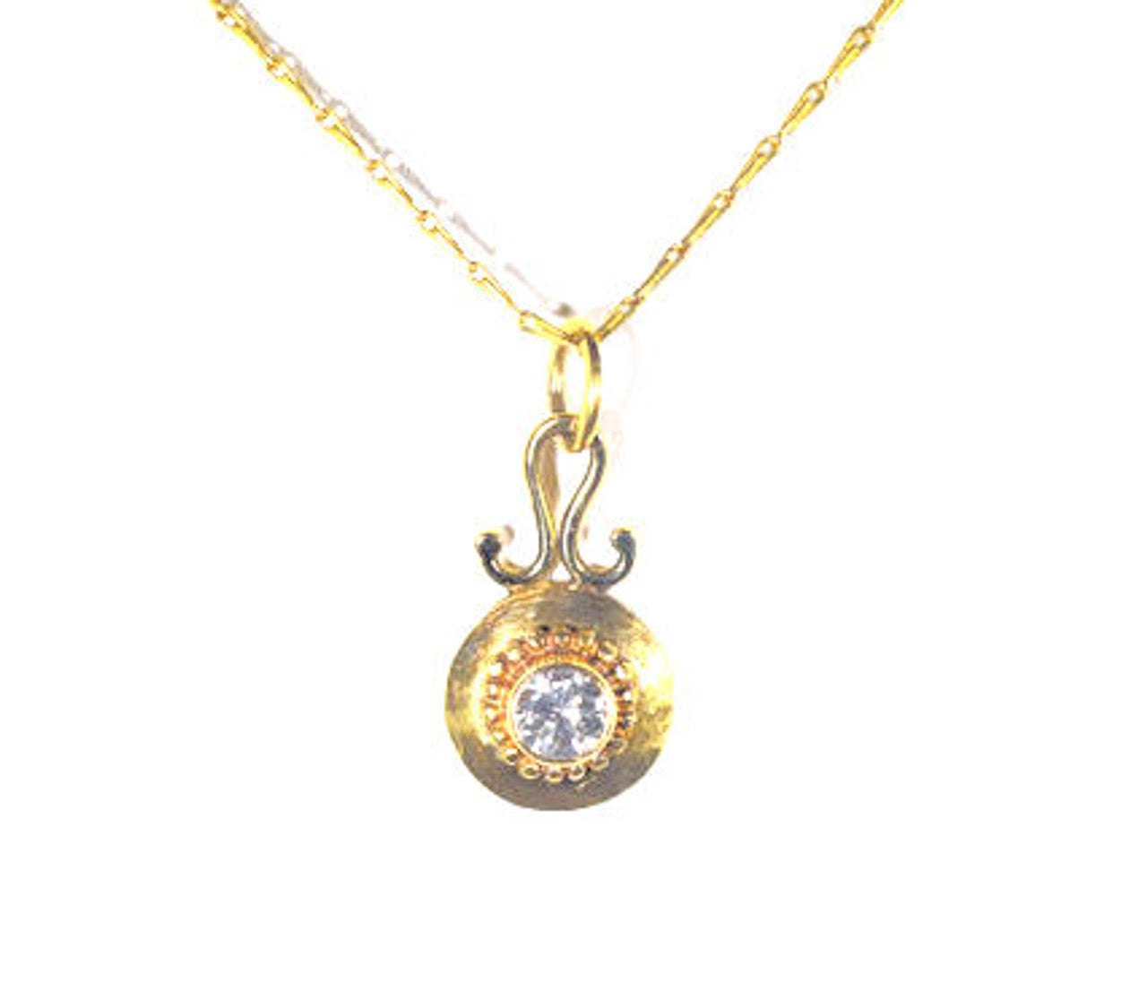 Diamond Round 22 K Pendant