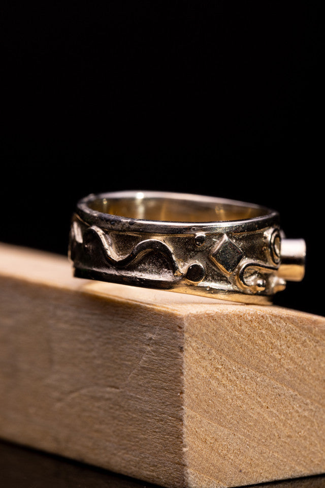 Yellow and Purple Sapphire Shapes Ring