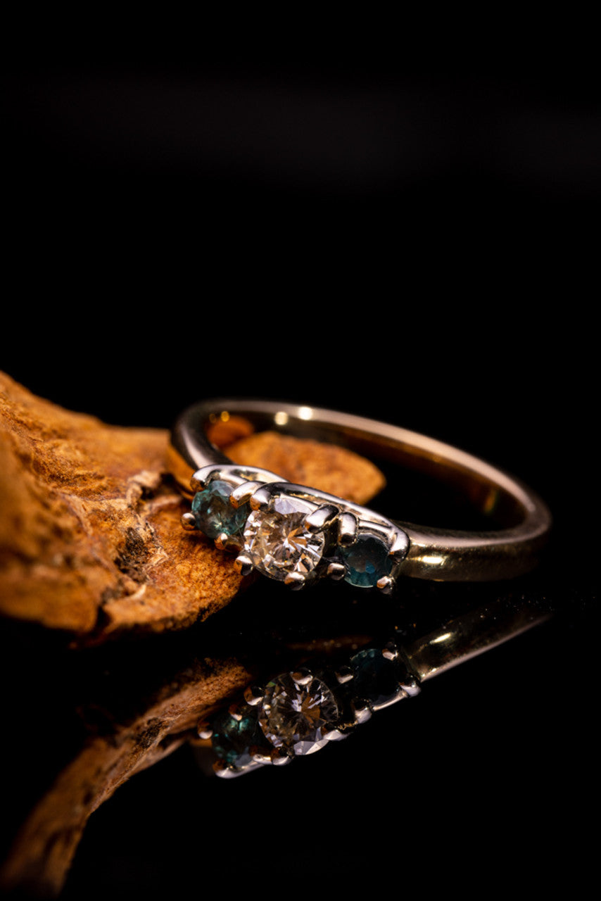 Alexandrite and Diamond 14k White Gold Ring