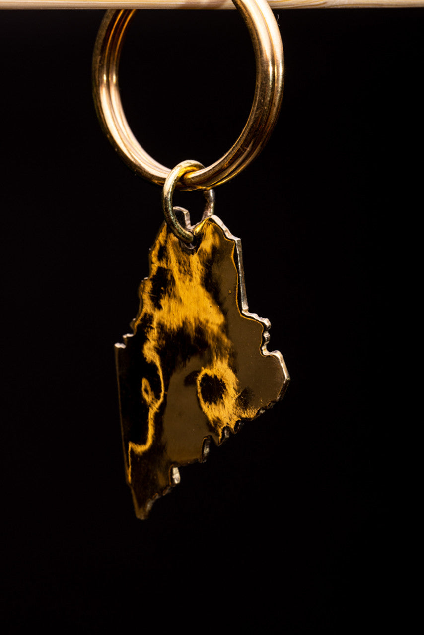 Brass State of Maine Key Chain