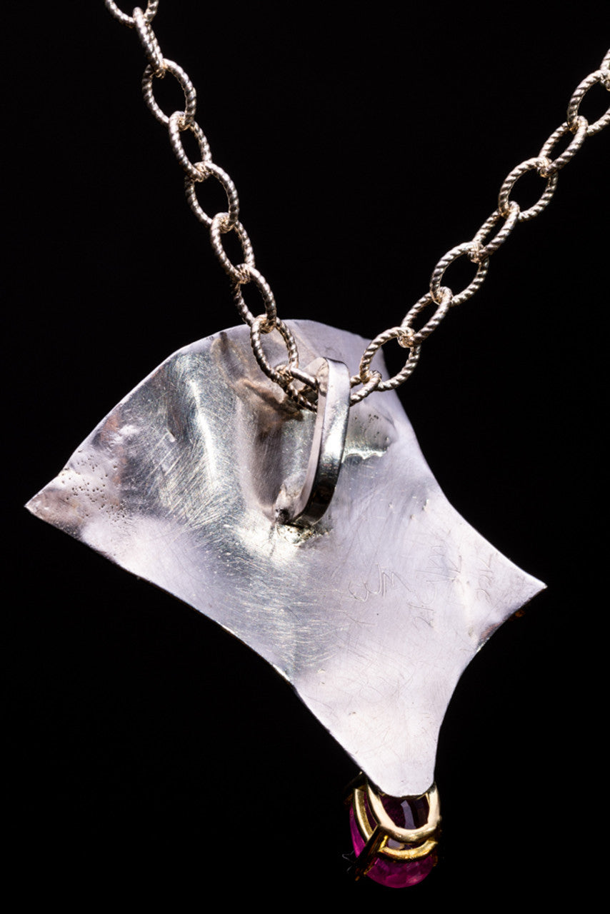 Ruby and Diamond Free Form Pendant