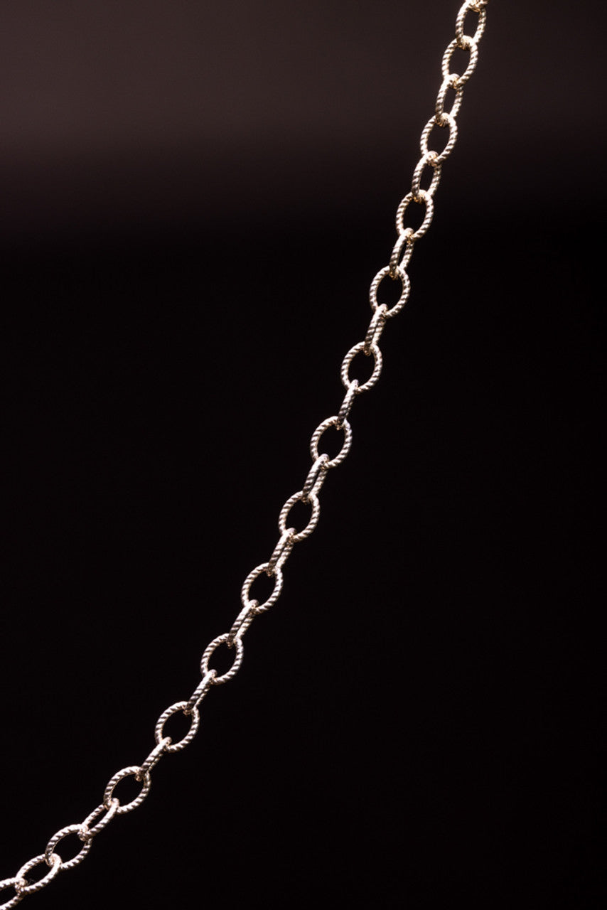 Textured Oval Link Sterling Chain