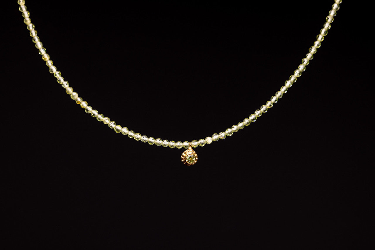 Peridot Beaded 14k Necklace