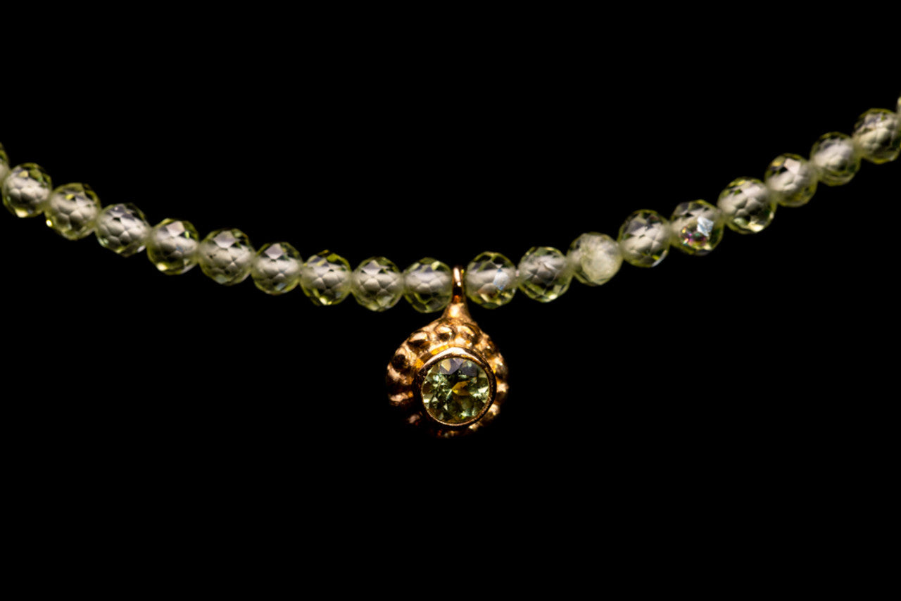 Peridot Beaded 14k Necklace