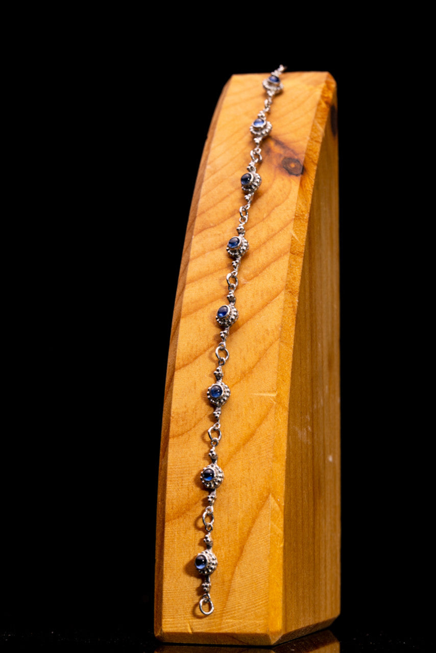 Sterling Silver Sapphire Cabochon Bracelet