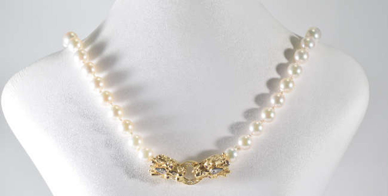 Pearl Strand with Dragon Clasp