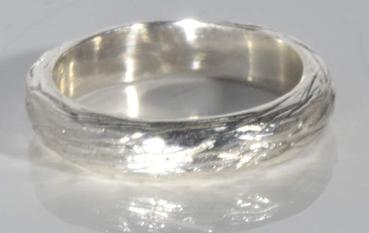 Bark 4.5 mm Sterling Silver Band