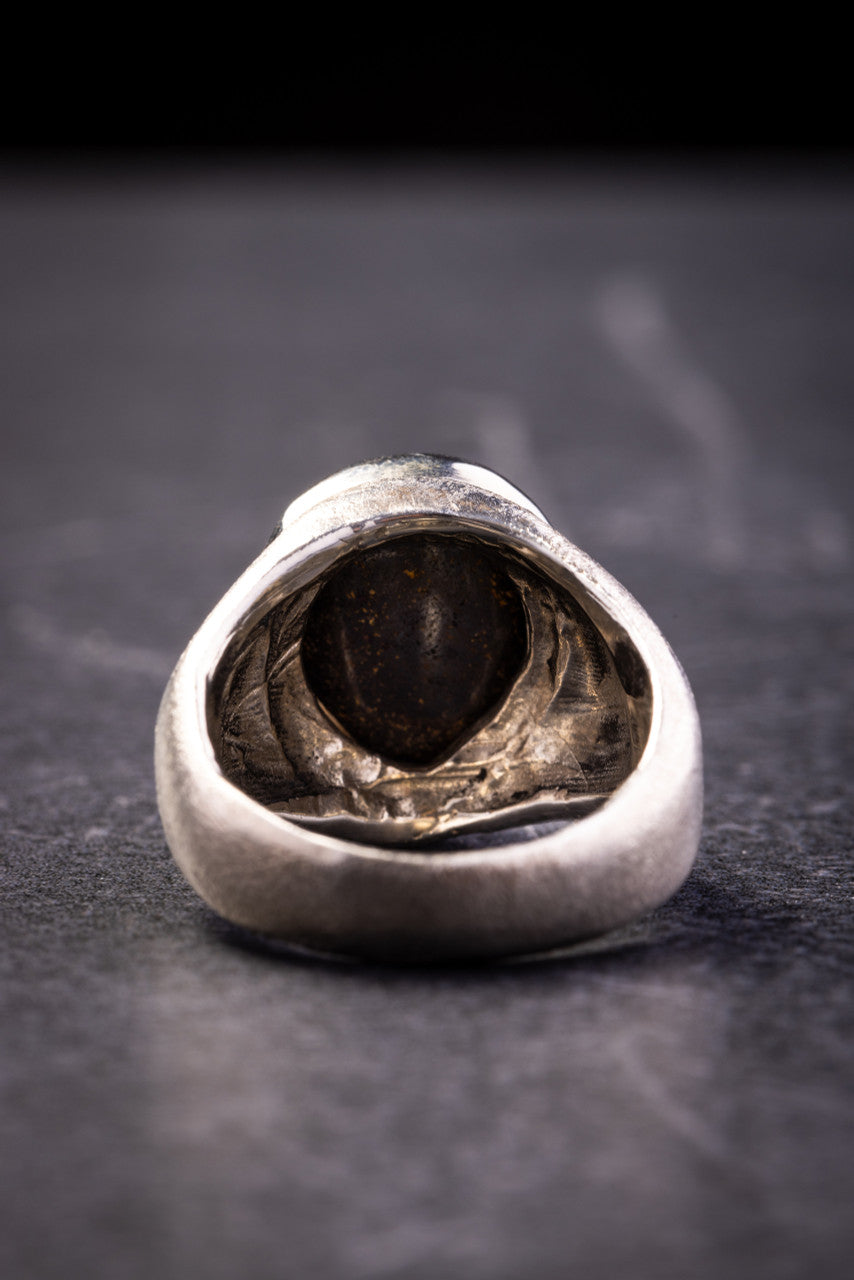 Purple Boulder Opal Ring