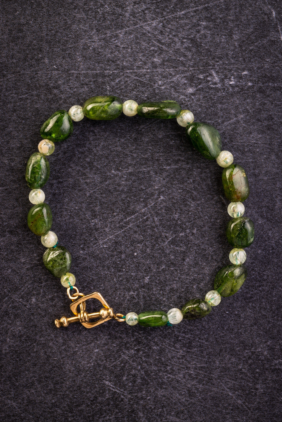 Green and Cats Eye Tourmaline Bracelet
