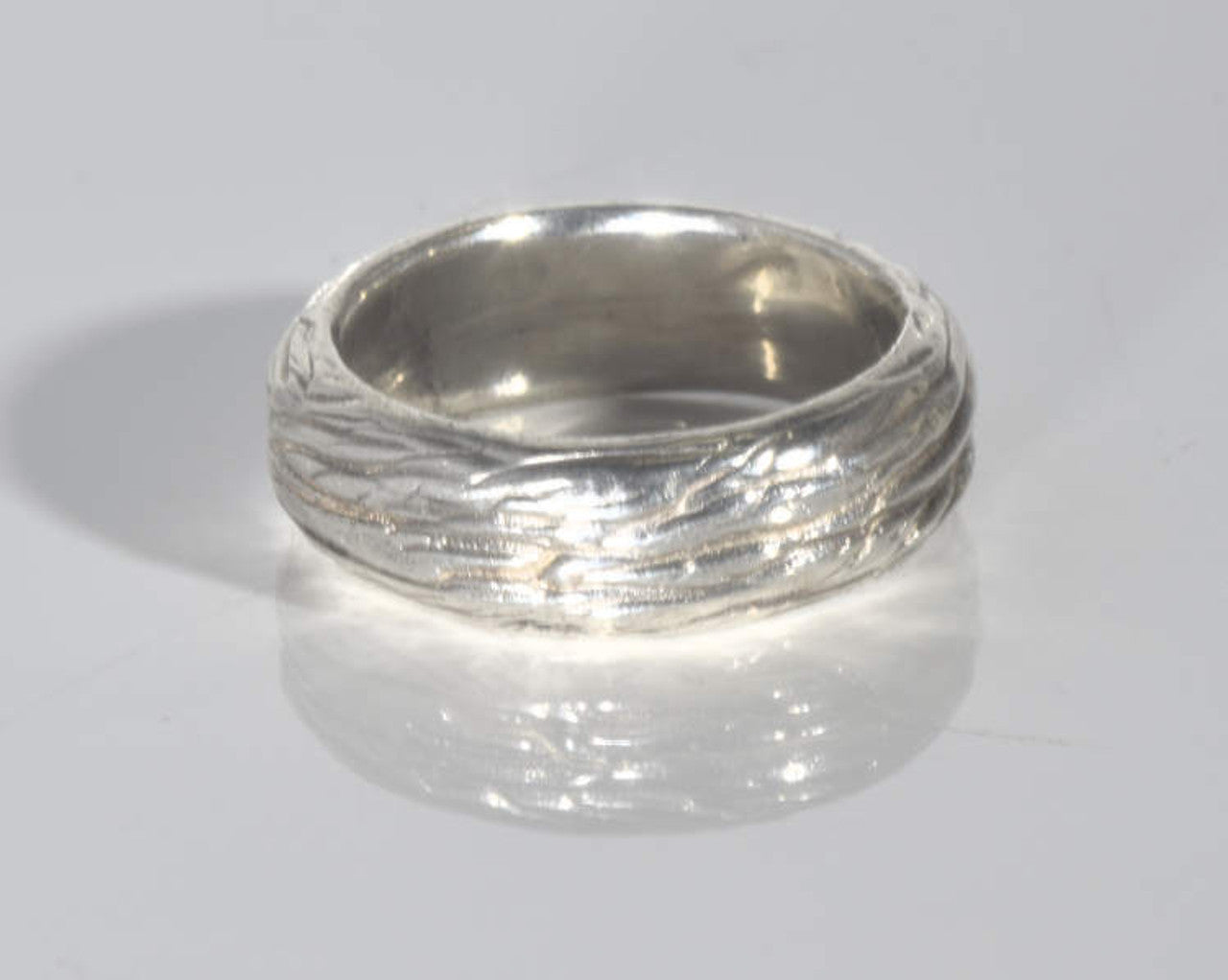 Bark 6.5 mm Sterling Silver Band