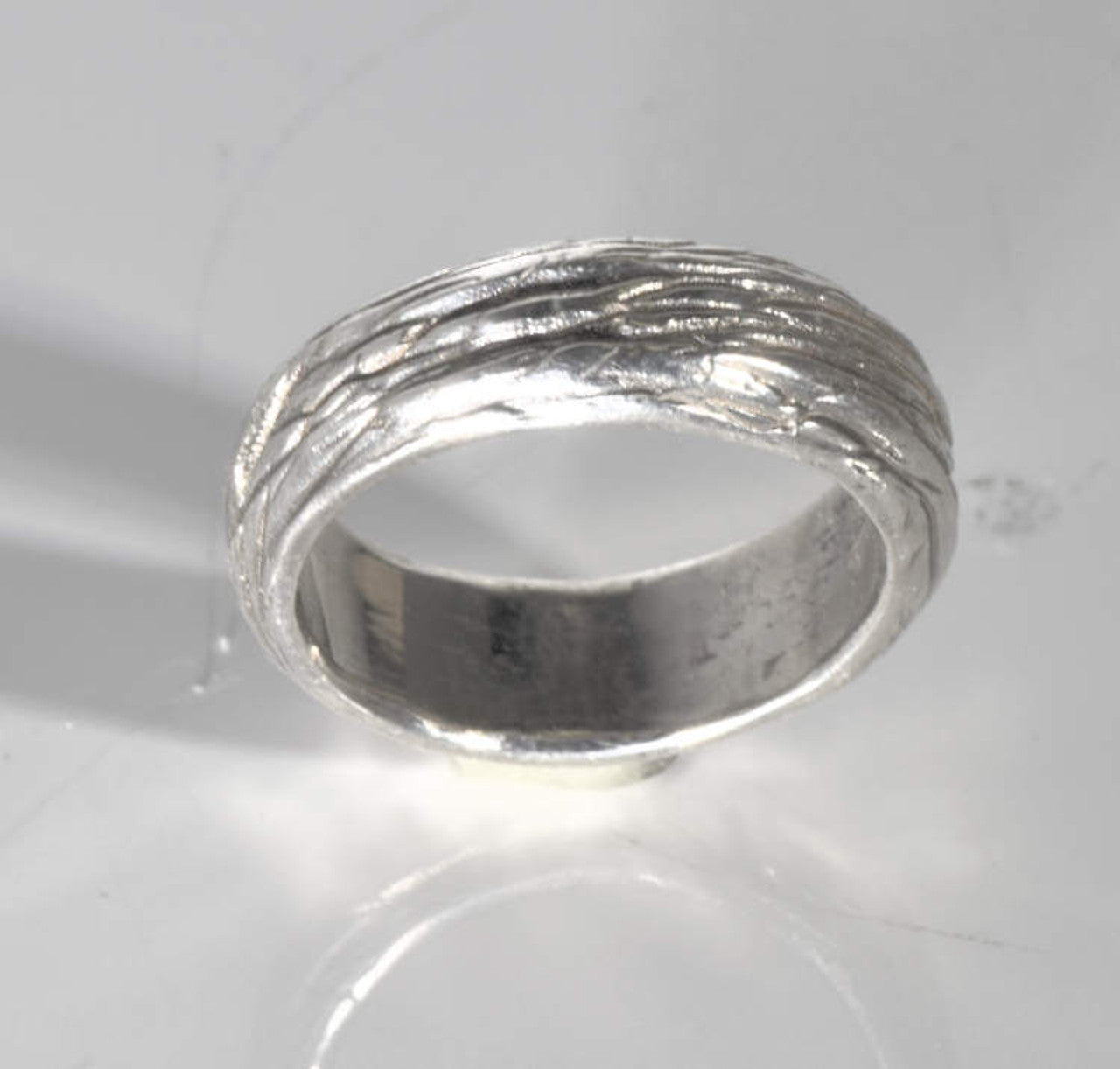 Bark 6.5 mm Sterling Silver Band