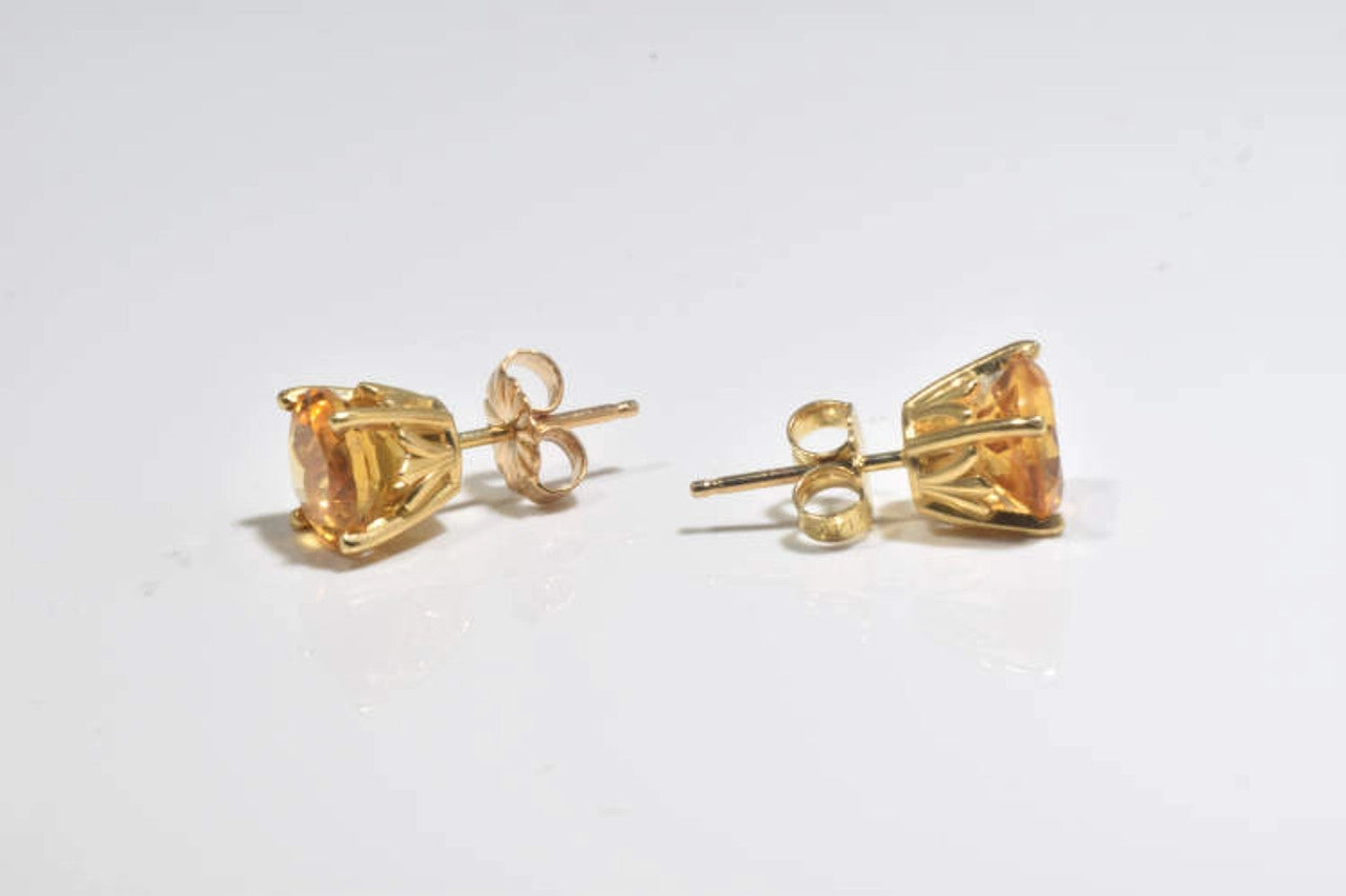 Citrine 7mm 14k Studs