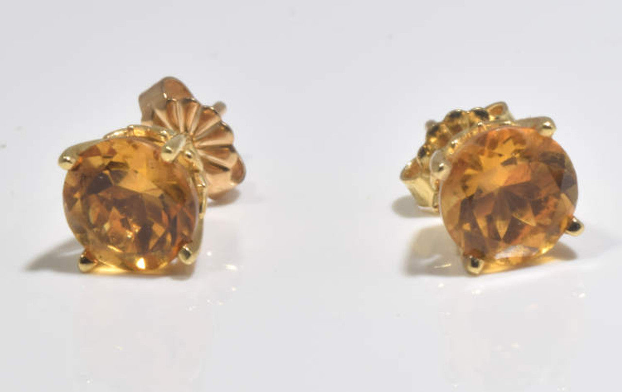 Citrine 7mm 14k Studs