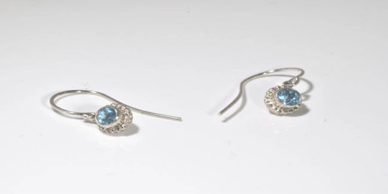 Blue Topaz Sterling Beaded Dangle Earrings