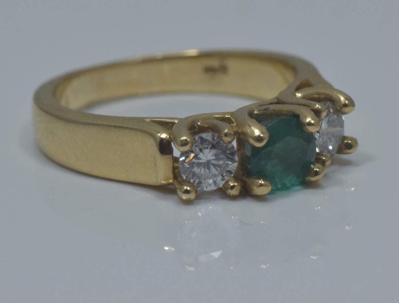 Emerald and Diamond 14k Ring