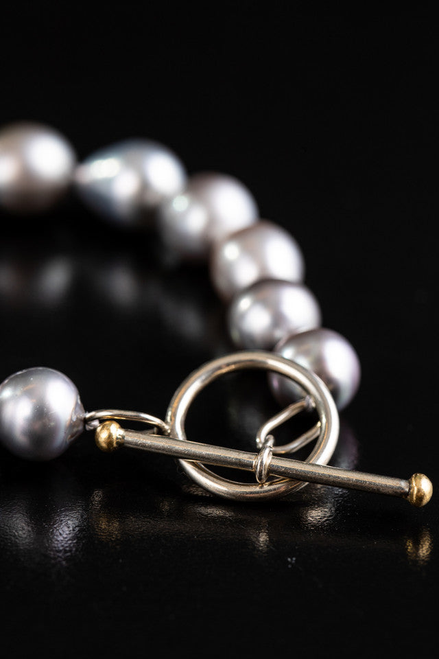 Grey Baroque Tahitian Pearl Bracelet